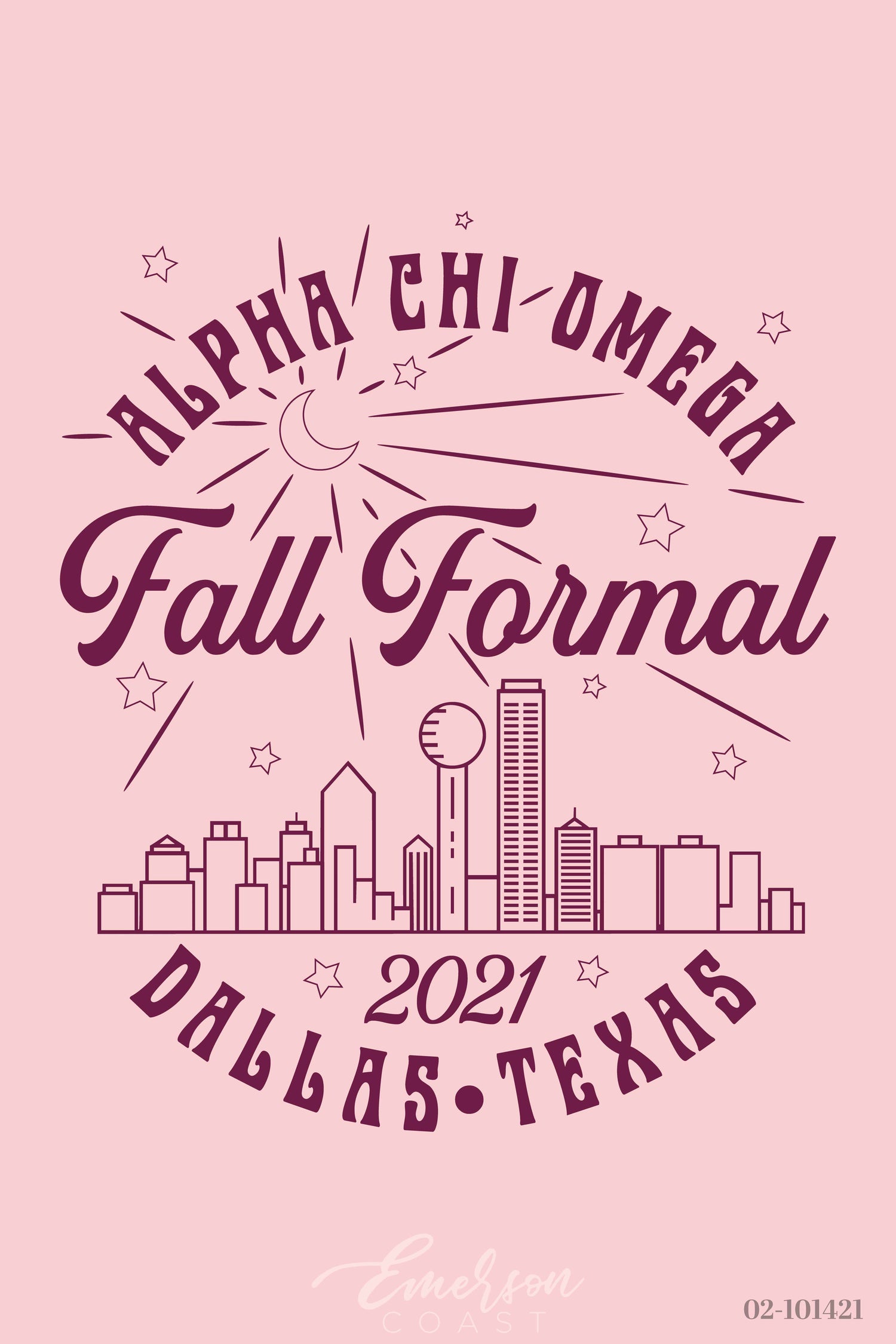 Alpha Chi Omega Southern Methodist University Formal T-shirt