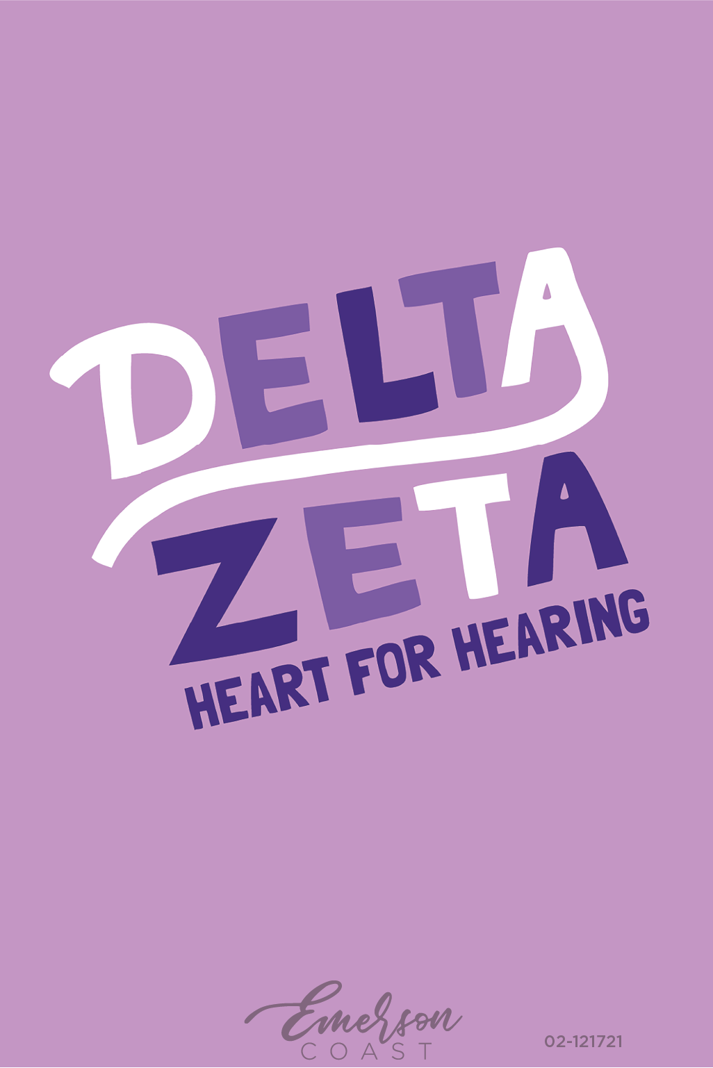 Delta Zeta Heart For Hearing Purple Tee