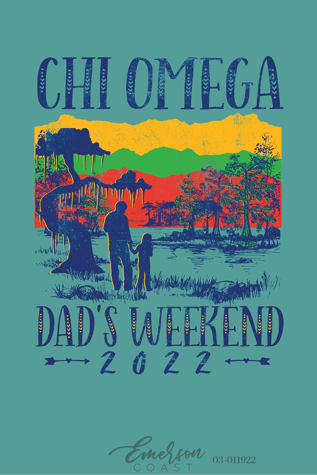 Chi Omega University Of Florida Dad's Day Silhouette T-Shirt