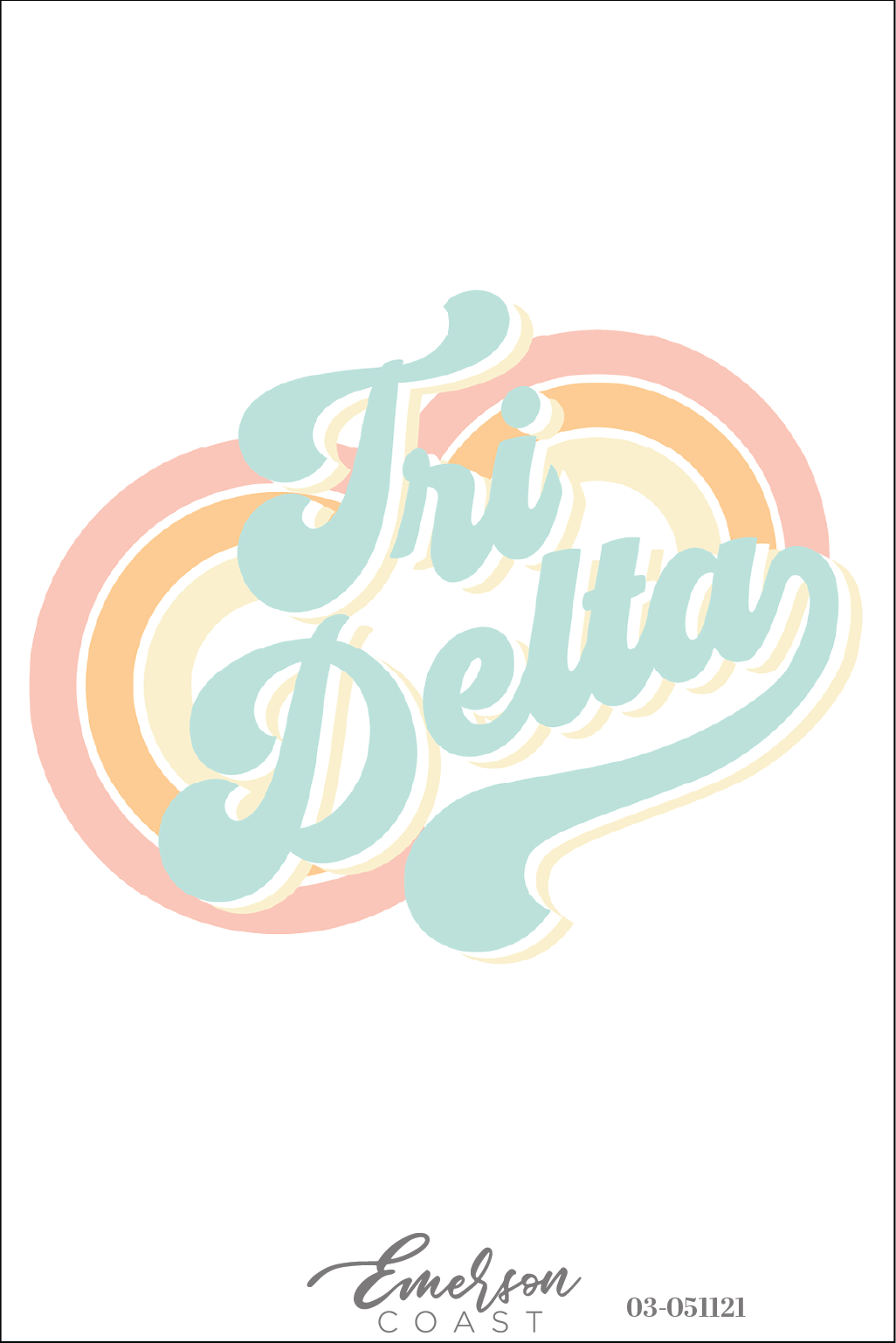 Delta Delta Delta Pastel Retro Recruitment Shirt