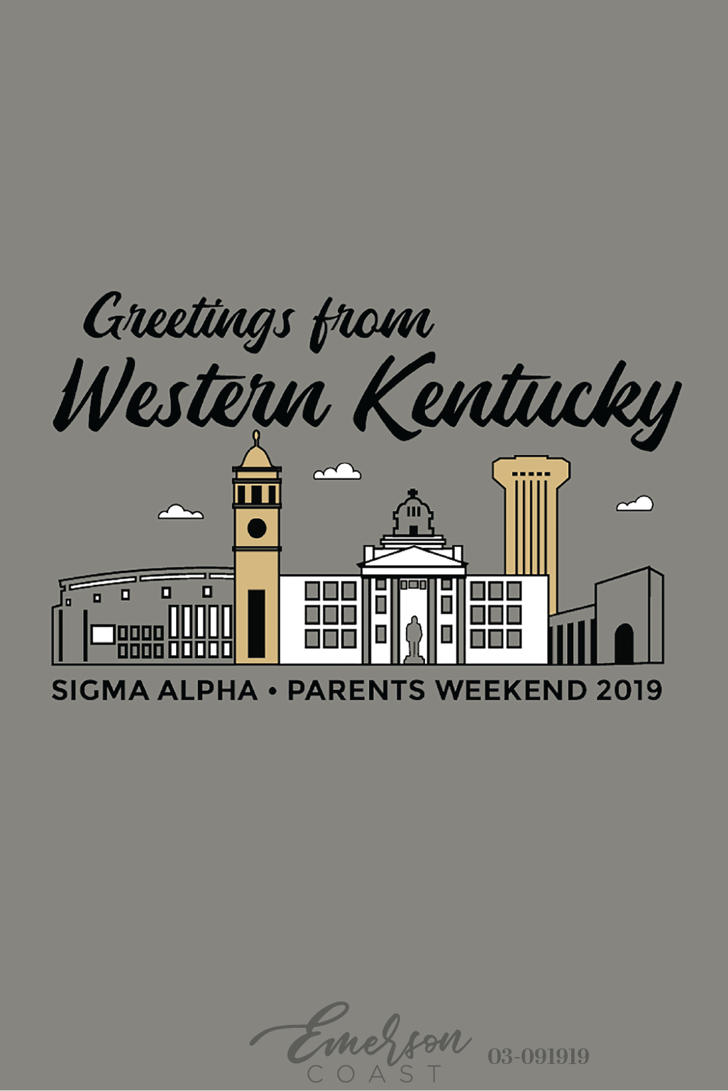 Sigma Alpha Western Kentucky University Parents Weekend Skyline T-Shirt