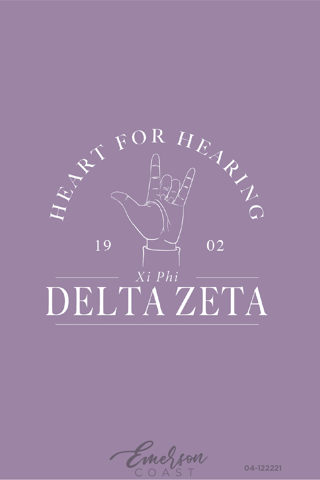 Delta Zeta Heart For Hearing Lavender Tee