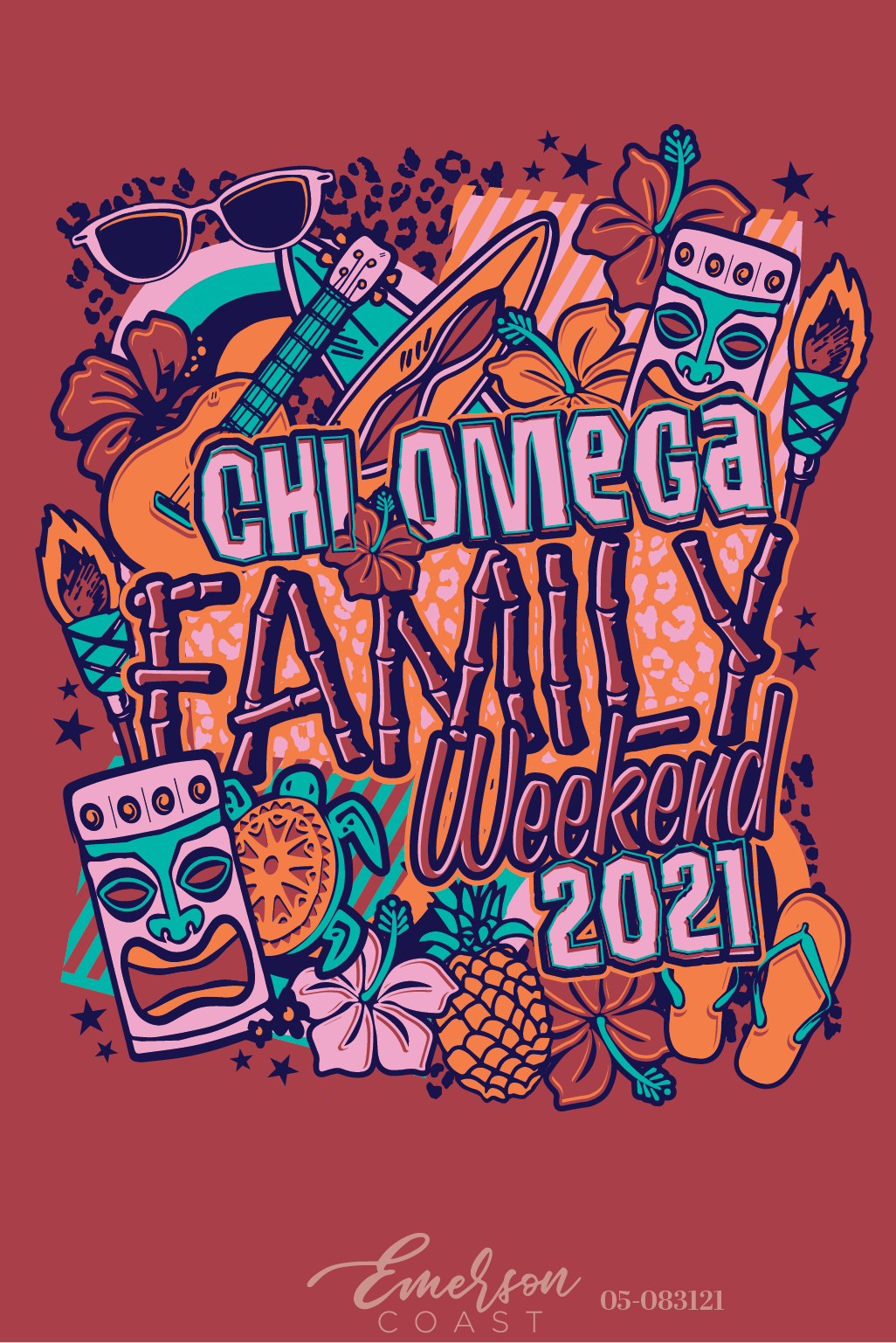 Chi Omega Tropical Family Weekend T-Shirt