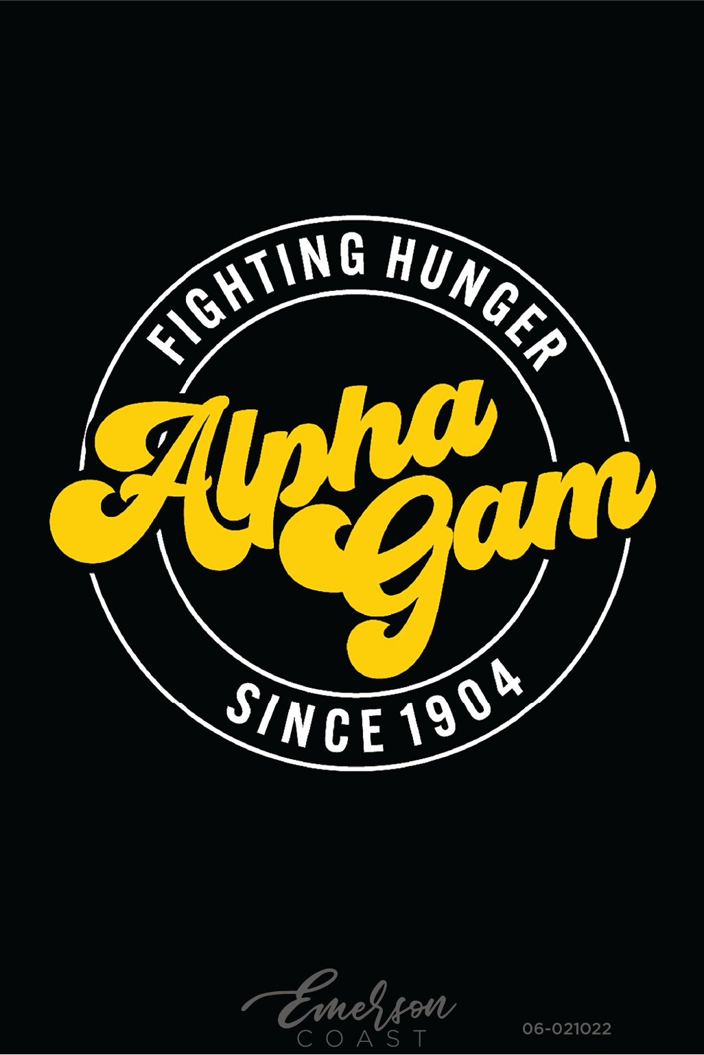Alpha Gamma Delta Fighting Hunger Black Recruitment T-Shirt