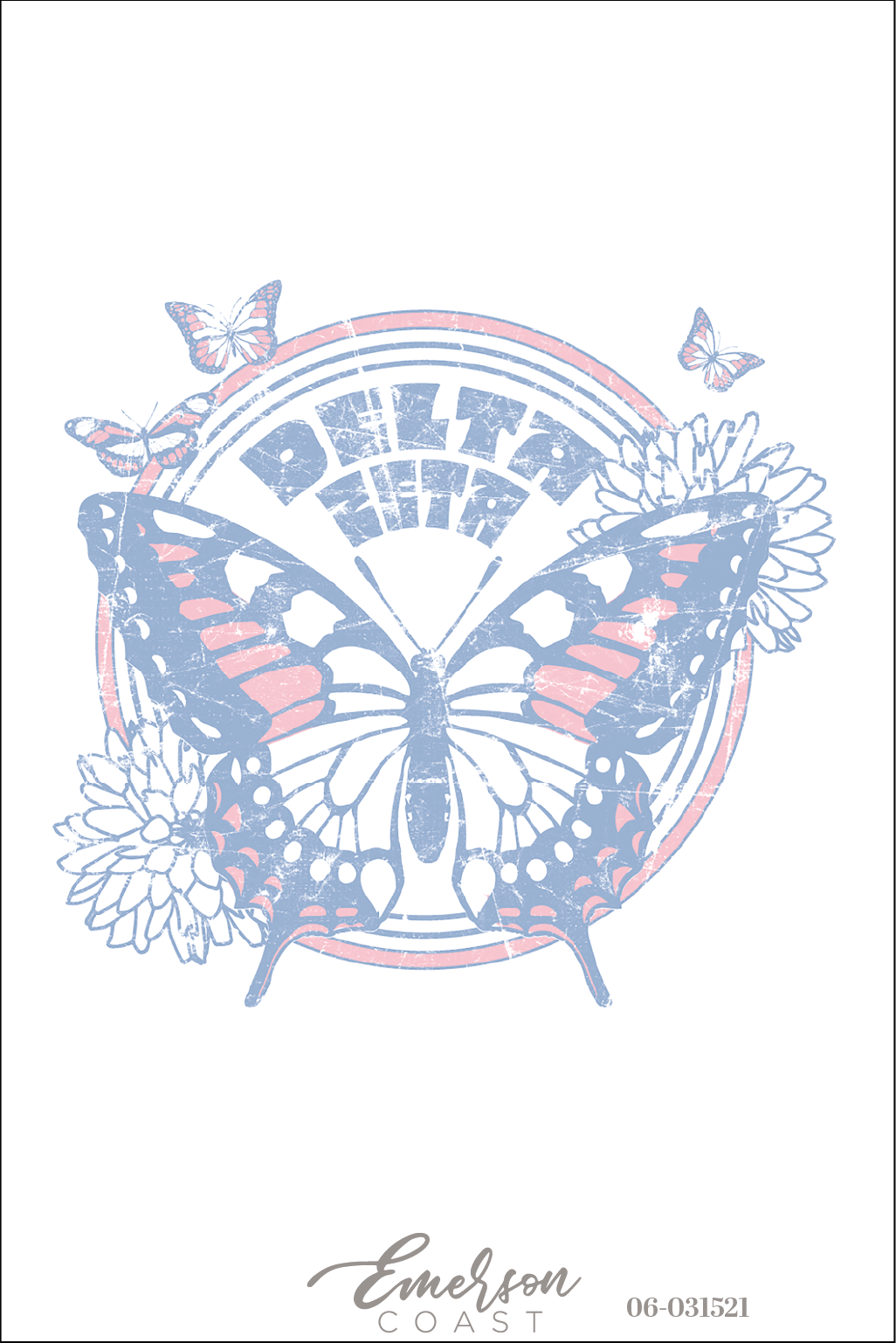 Delta Zeta Pastel Butterfly Recruitment Tee