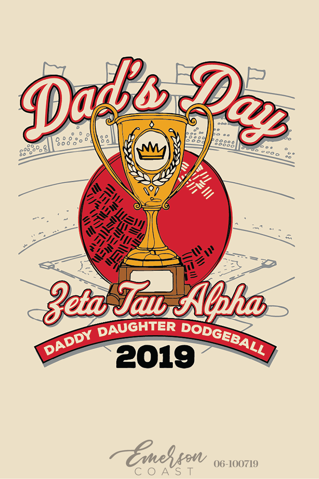 Zeta Tau Alpha Arkansas Tech University Daddy Daughter Dodgeball T-Shirt