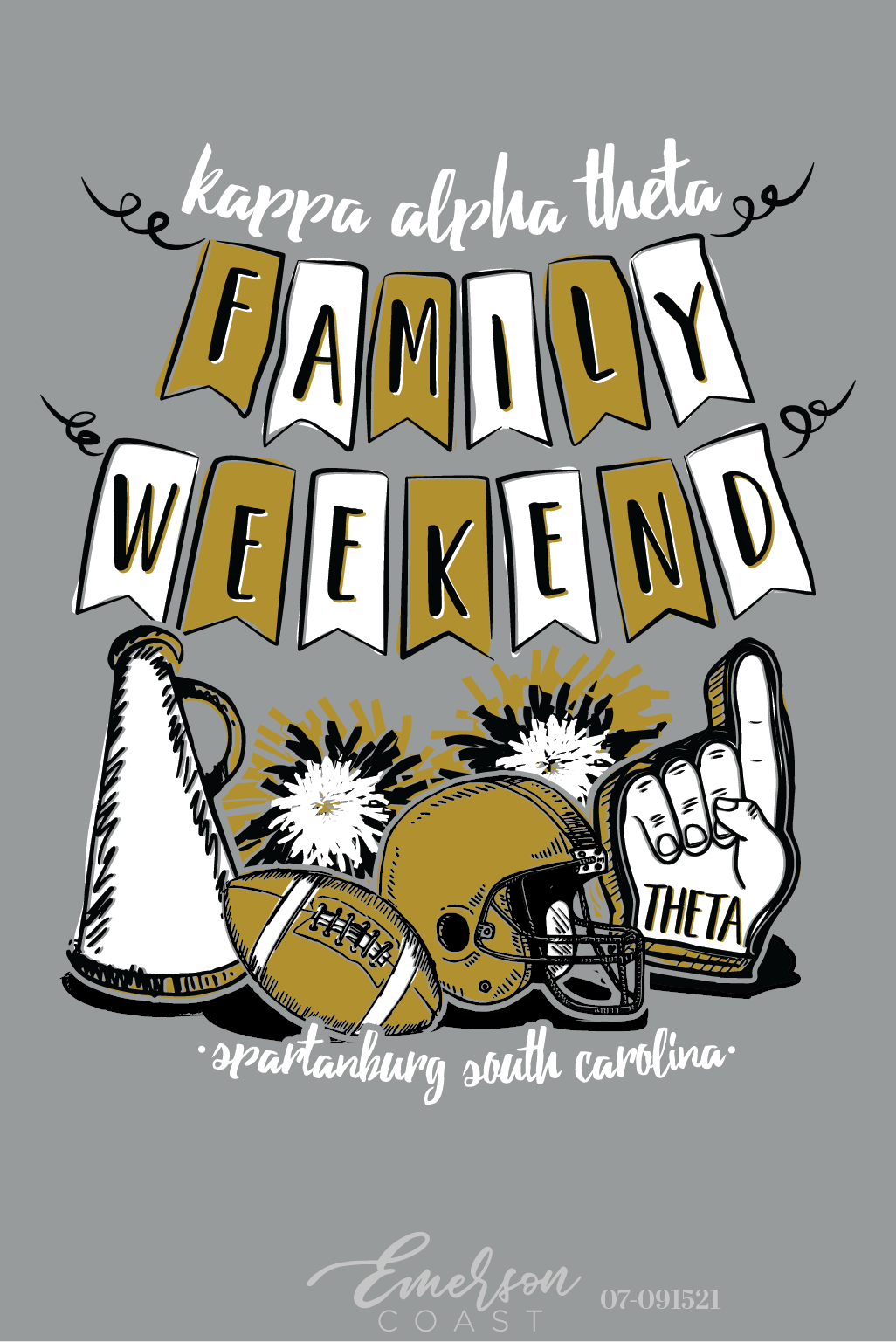 Kappa Alpha Theta Wofford College Parents Weekend Football T-Shirt