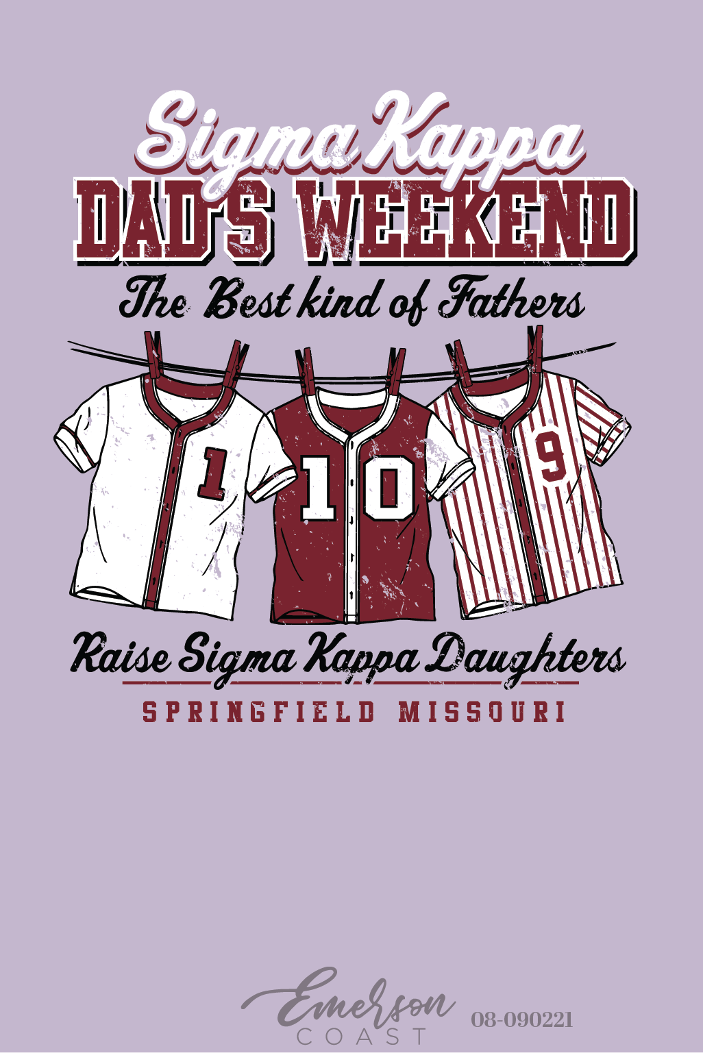 Sigma Kappa Missouri State University Dad's Day Baseball T-Shirt