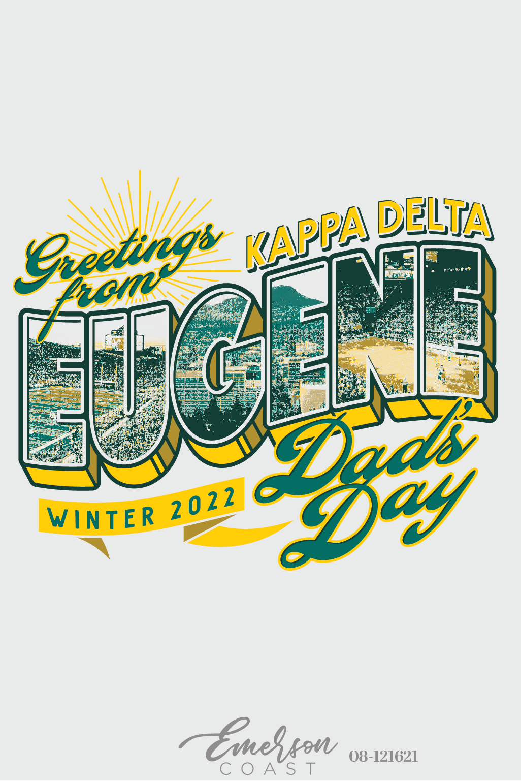 Kappa Delta University Of Oregon Dad's Day Postcard T-Shirt