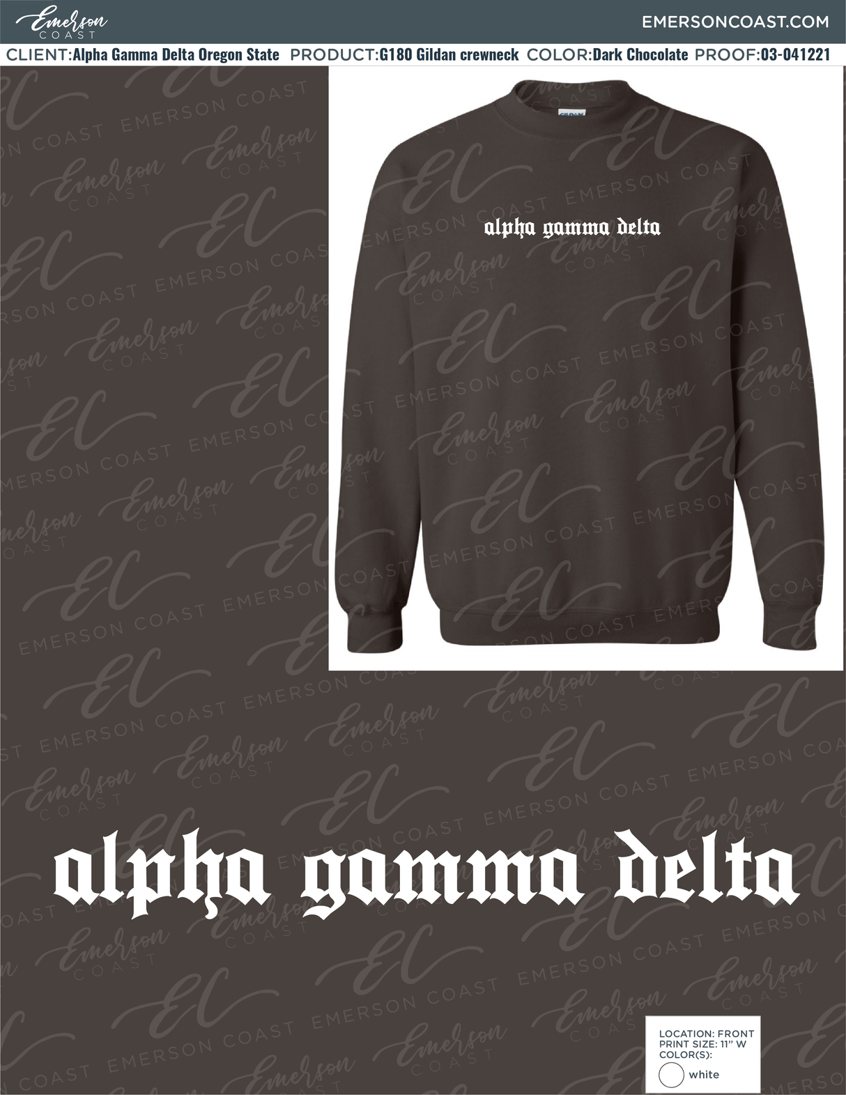 03-041221 Alpha Gamma Delta Oregon State University Sweatshirt 2021-01