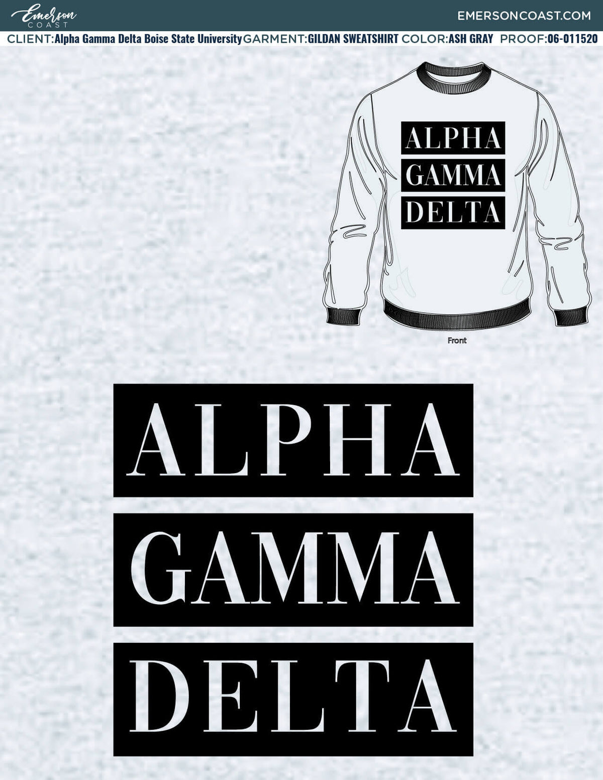 06-011520 Alpha Gamma Delta Boise State University Vintage Sweatshirts 2020-01