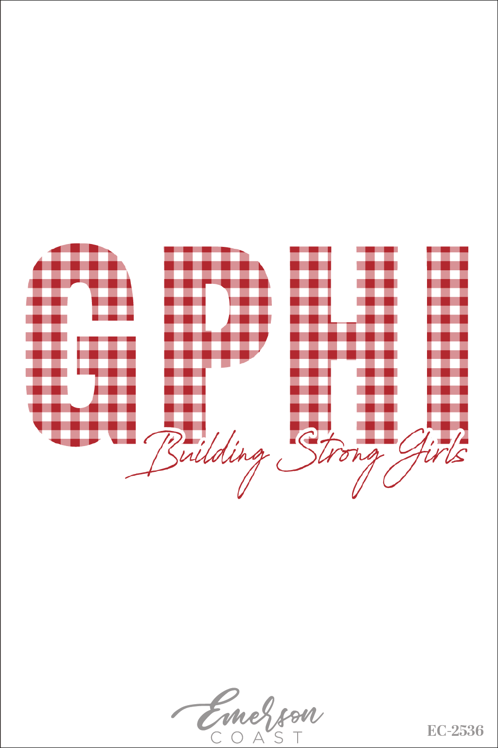 Gamma Phi Beta Red Gingham Building Strong Girls Tee