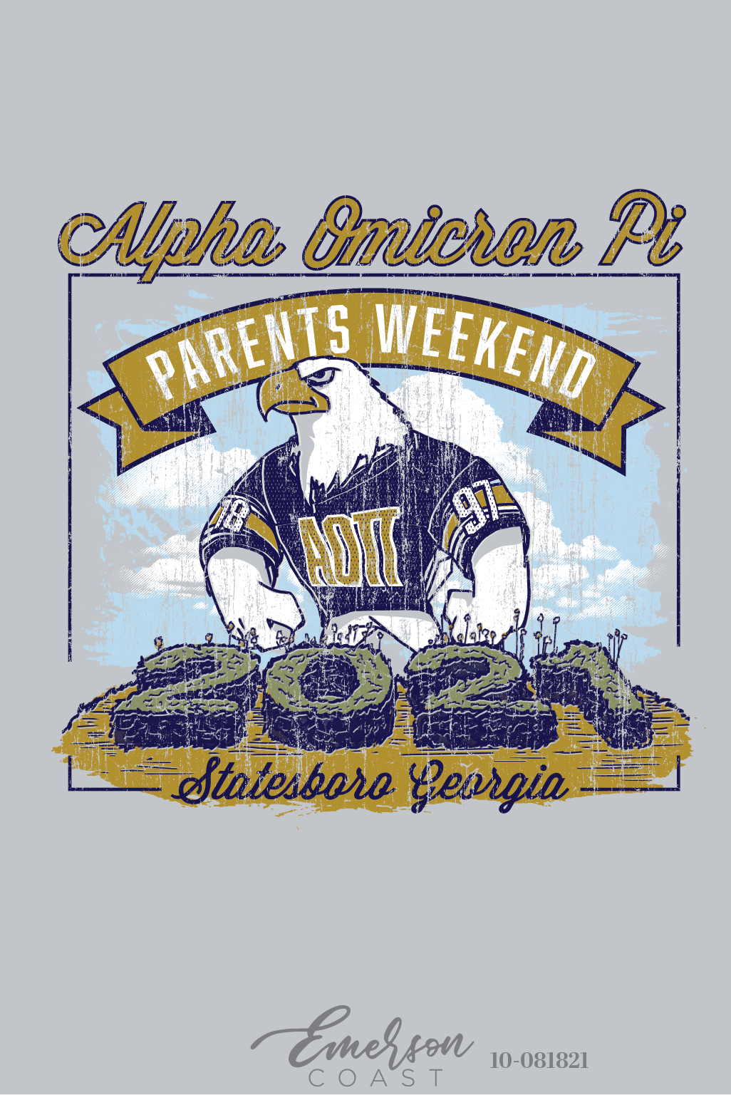 Alpha Omicron Pi Georgia Southern University Parents Weekend Eagle T-Shirt