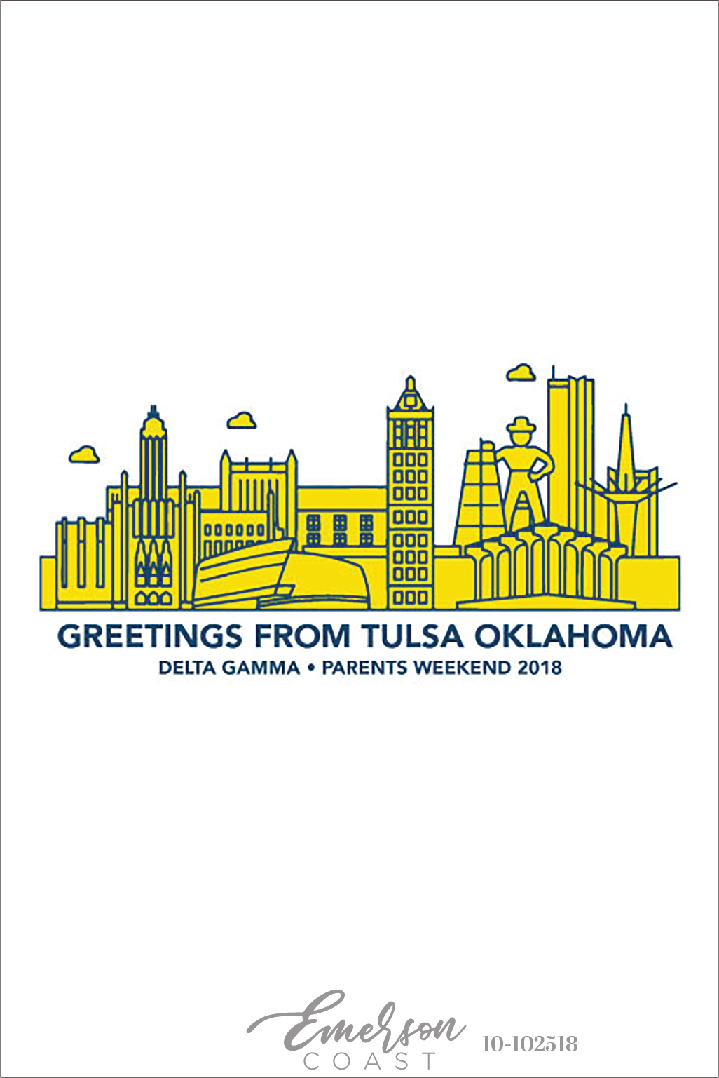 Delta Gamma University Of Tulsa Parents Weekend Skyline T-Shirt