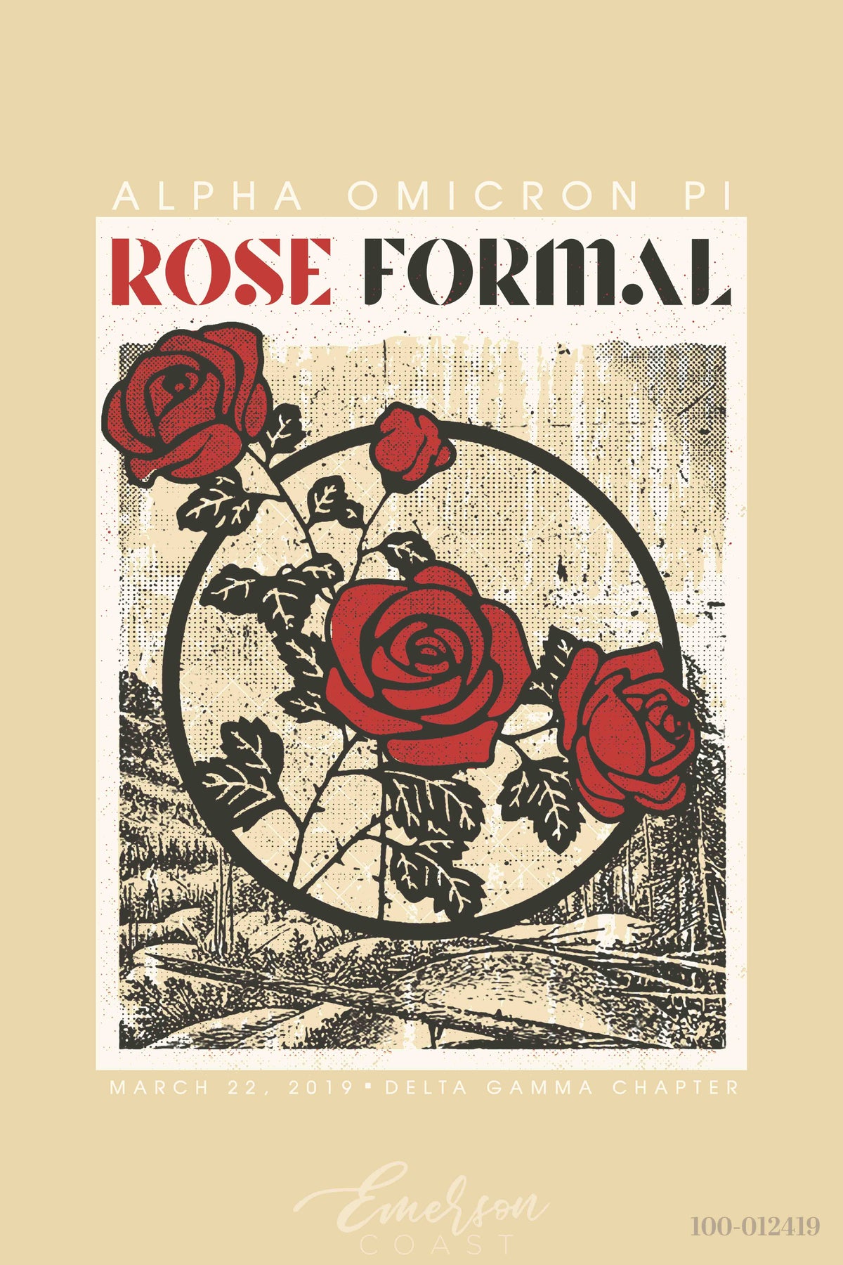 Alpha Omicron Pi Rose Formal T-shirt