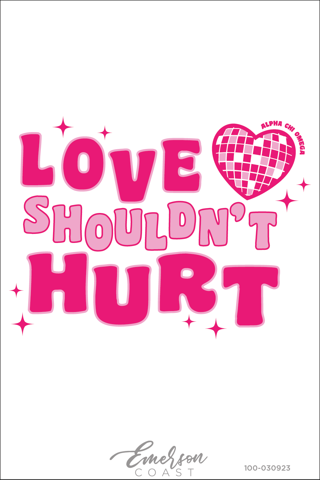 Alpha Chi Omega Love Shouldn't Hurt Disco Philanthropy T-Shirt