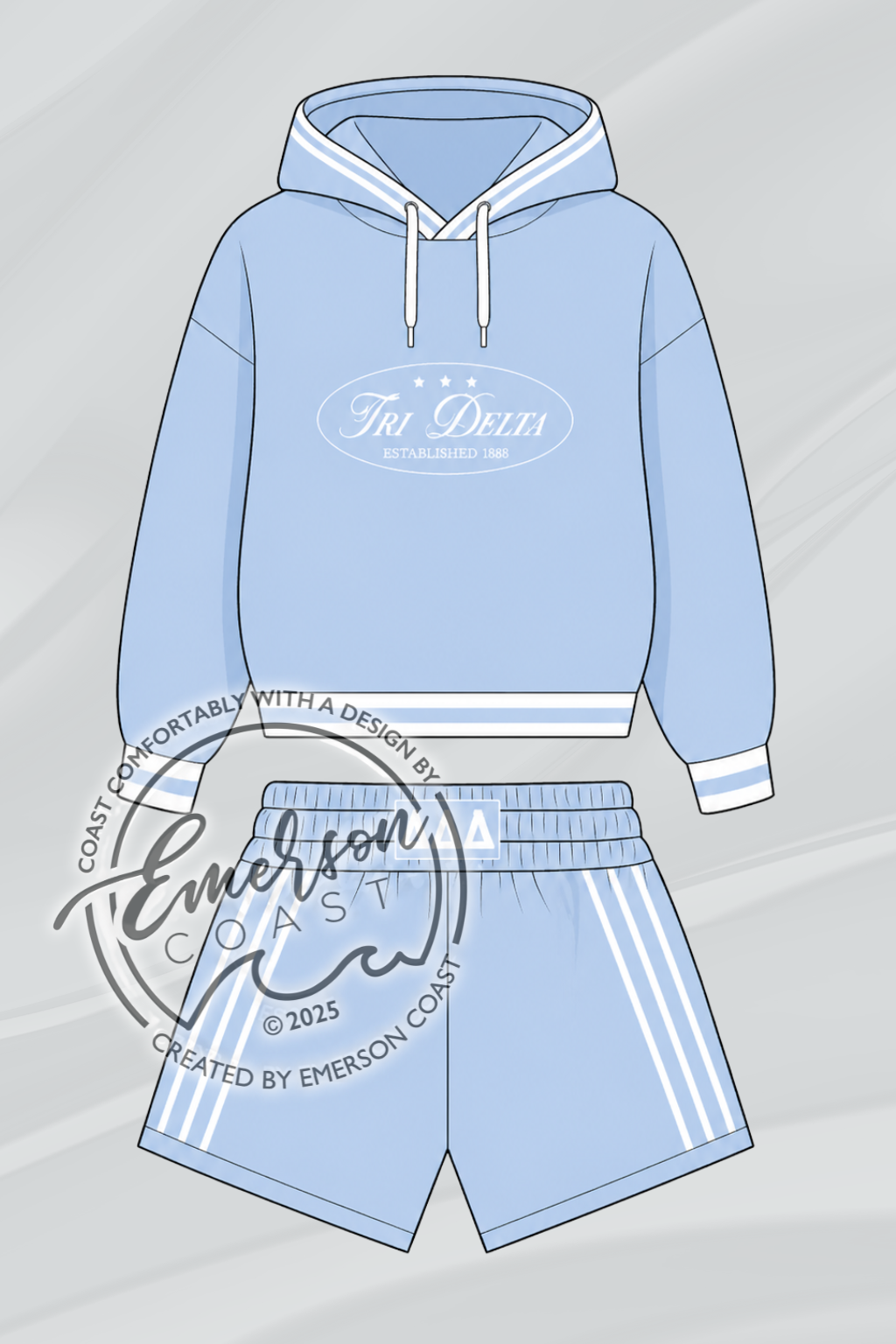 Tri Delta Light Blue Legacy Hoodie Set
