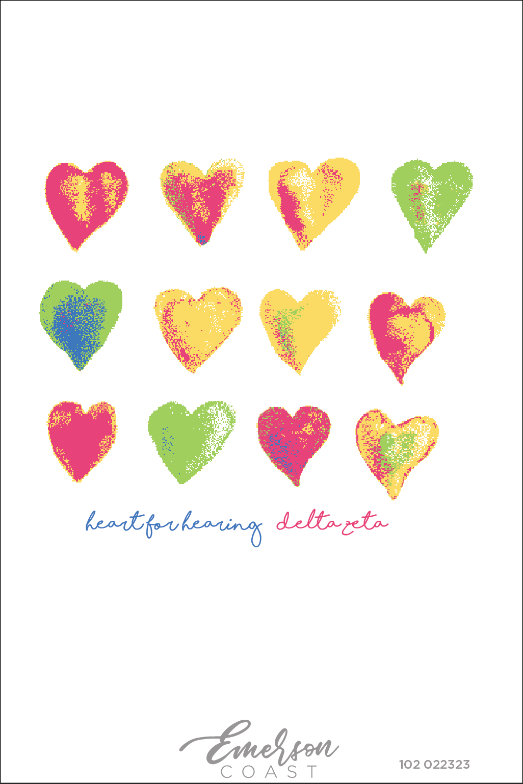 Delta Zeta Watercolor Heart For Hearing Tee