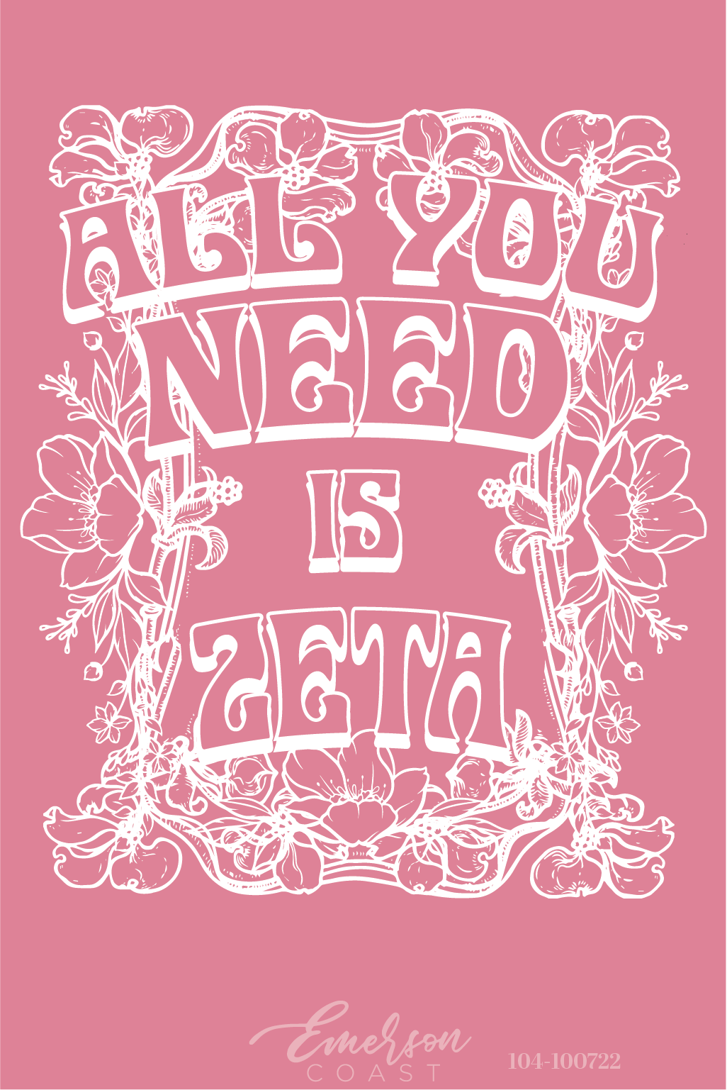Zeta Tau Alpha All You Need Is Zeta Pink Ringer Tee