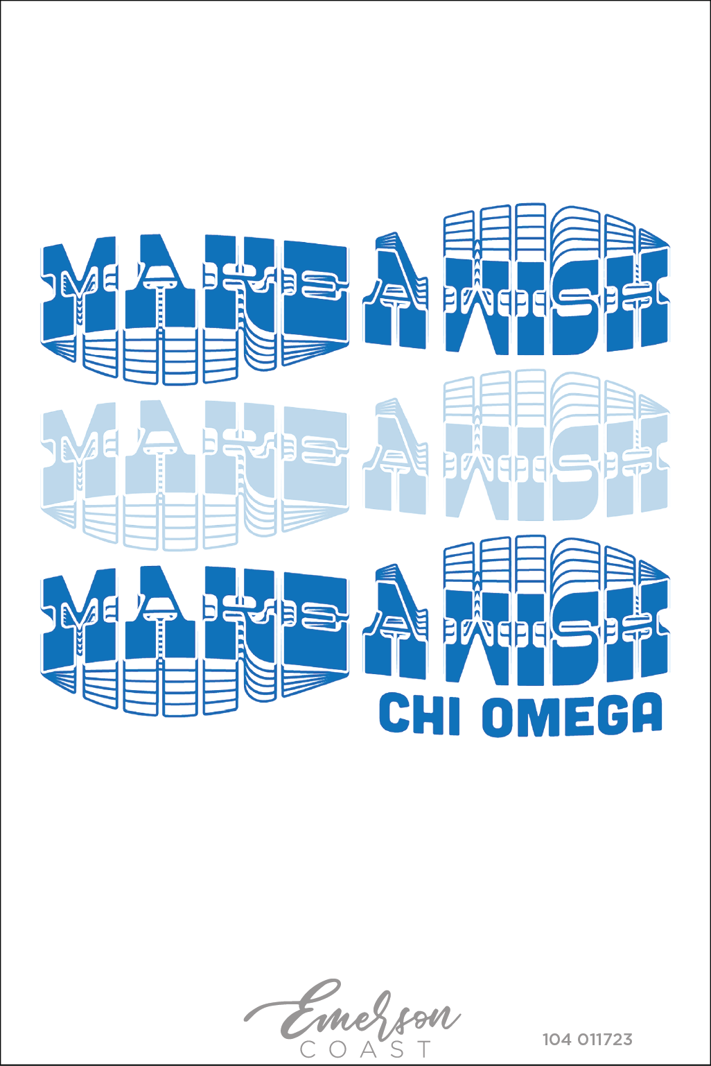Chi Omega Blue Make A Wish T-Shirt
