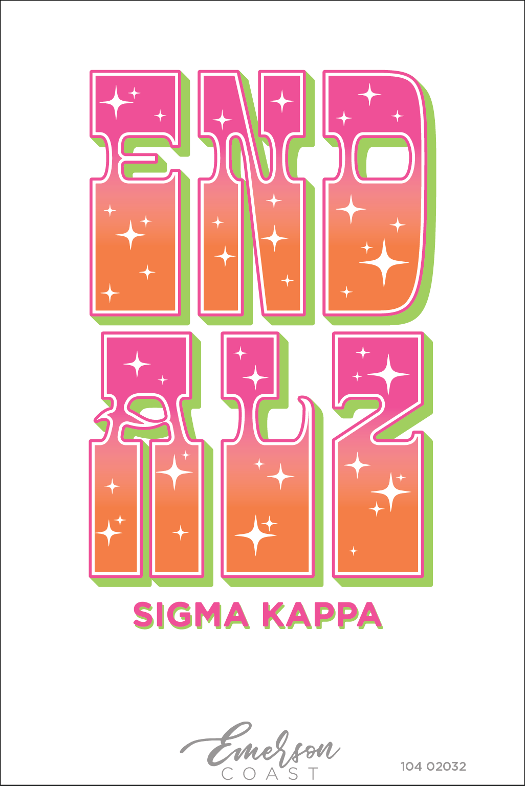 Sigma Kappa End Alz Sparkly Font Tee