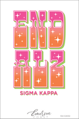 Sigma Kappa End Alz Sparkly Font Tee