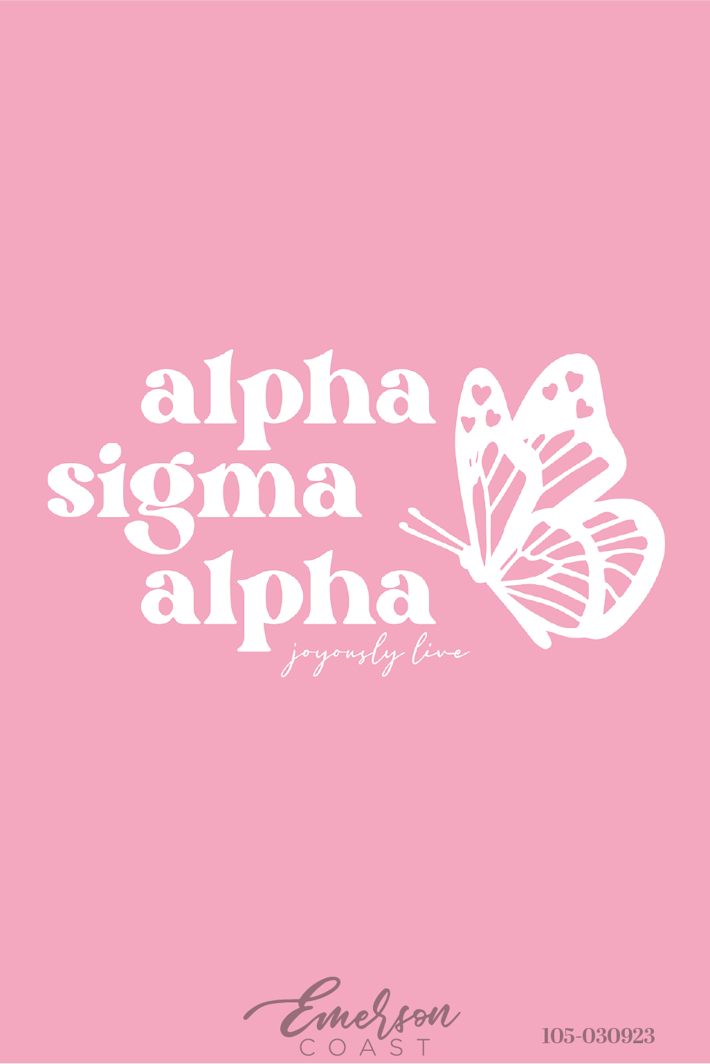 Alpha Sigma Alpha Joyously Live Butterfly Tee