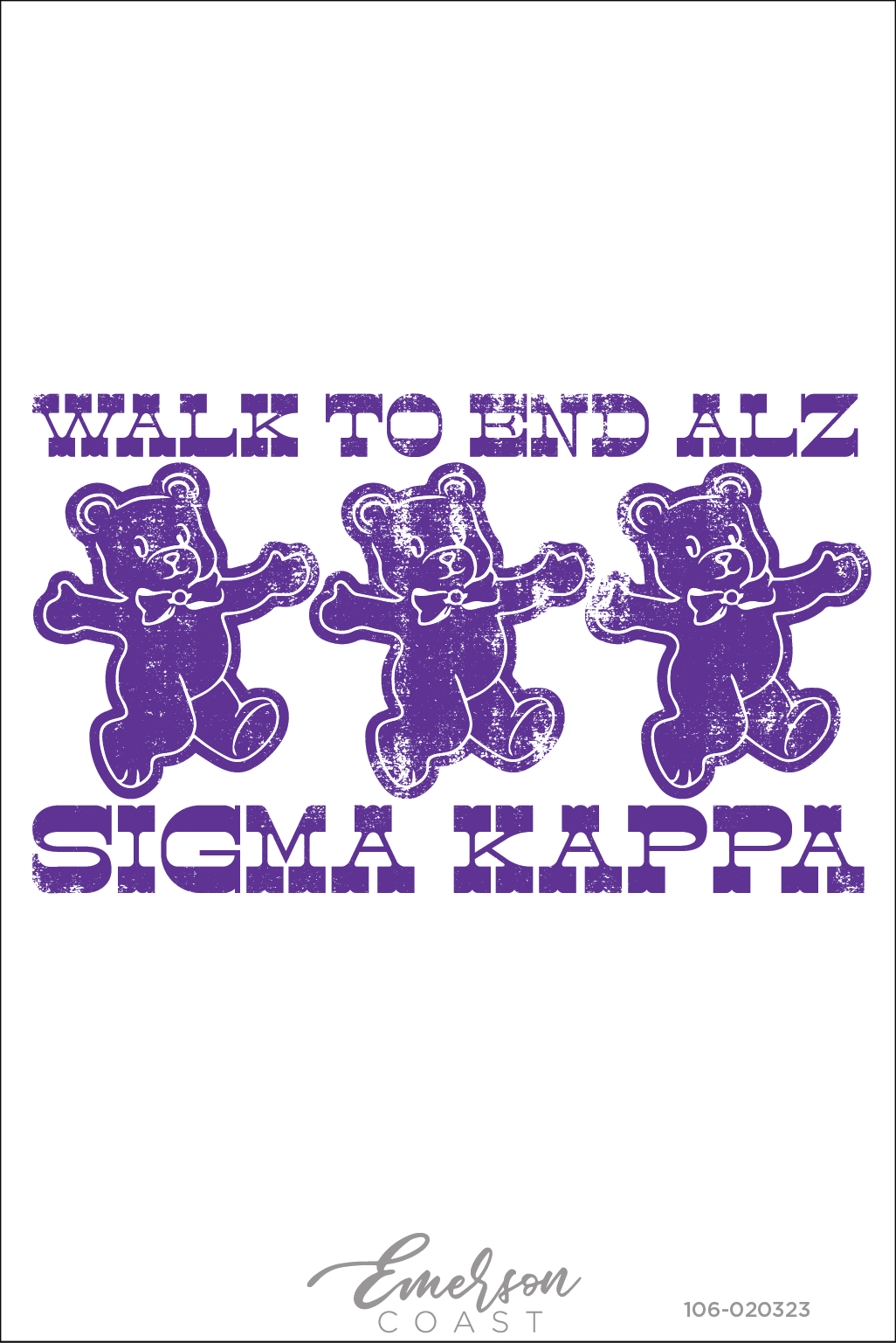 Sigma Kappa Bears Walk To End Alz T-Shirt