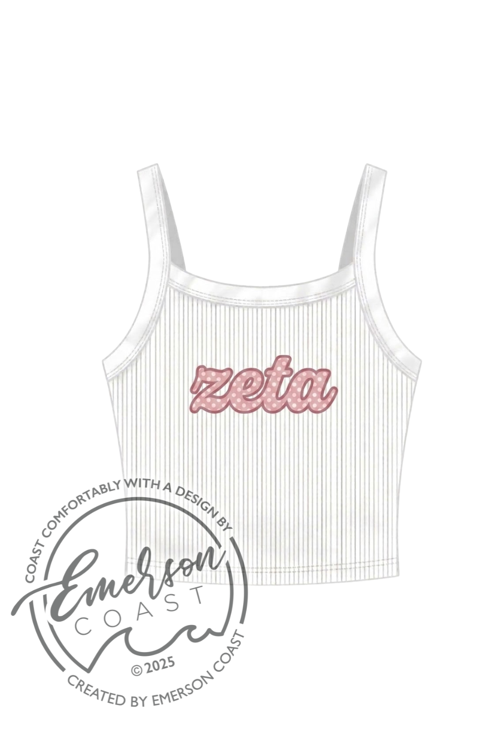 Zeta Pink and White Recruitment Baby Tank