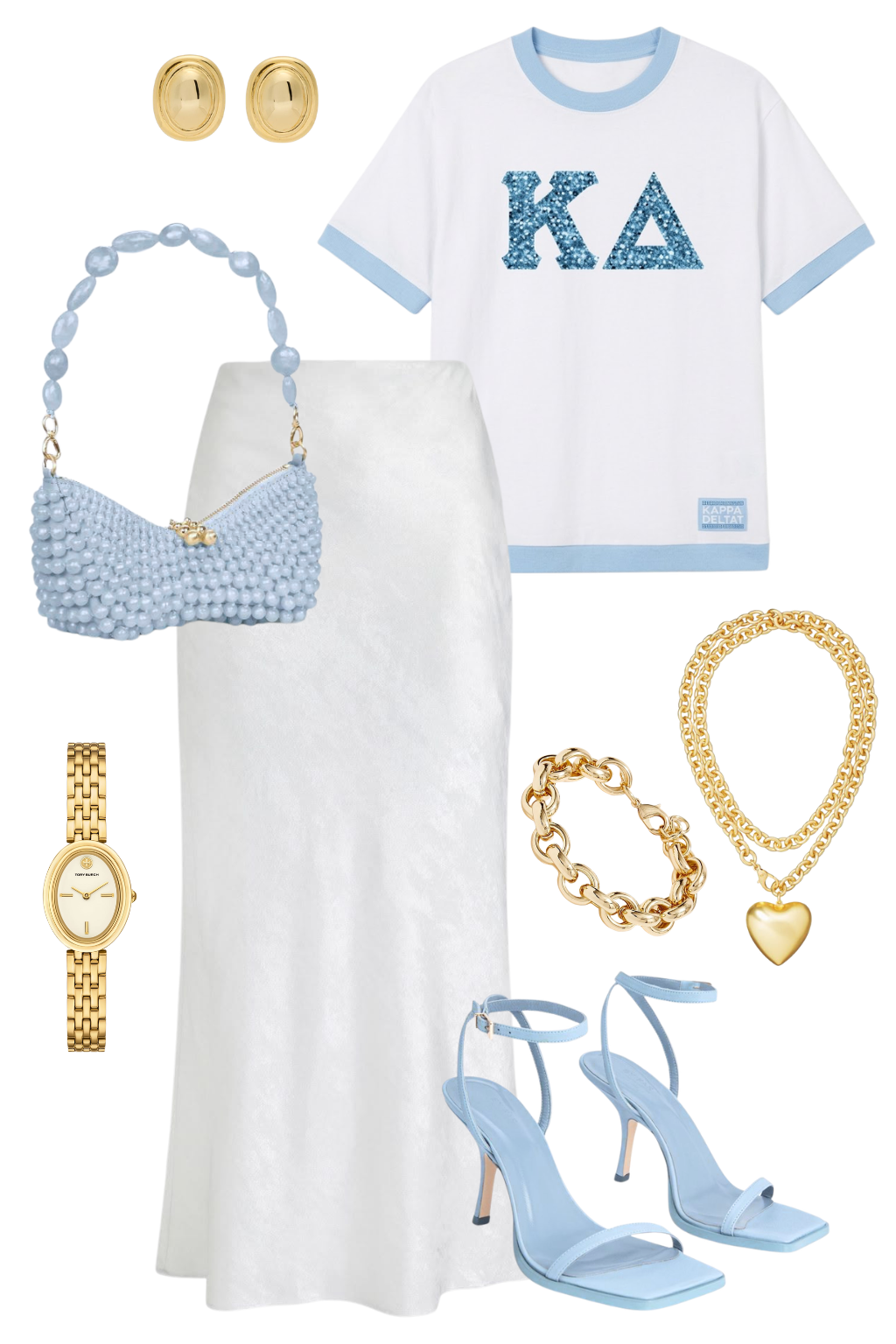 Blue Sparkly Kappa Delta Bid Day Greek Letter Jersey