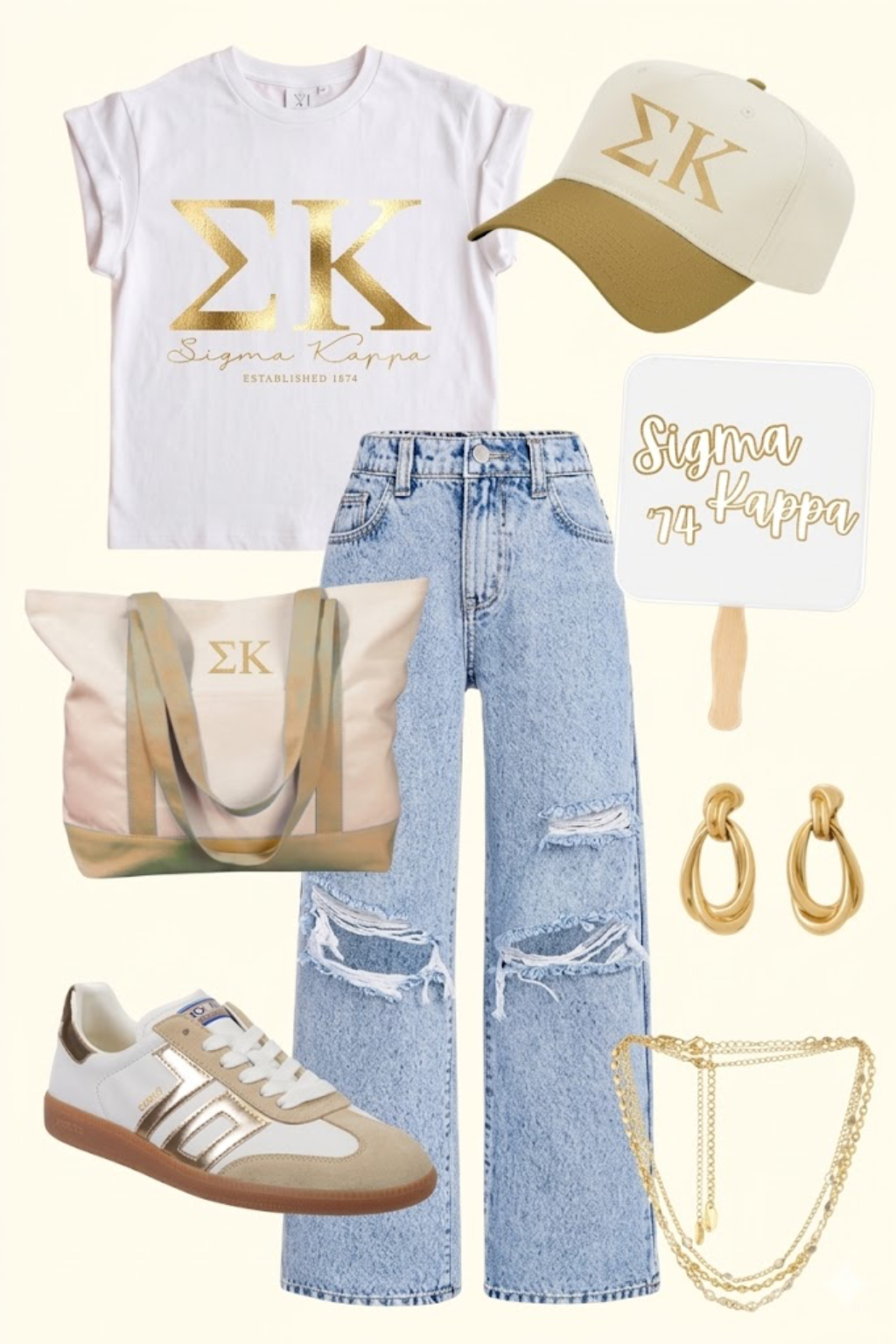 Sigma Kappa Gold Foil Rolled Cuff