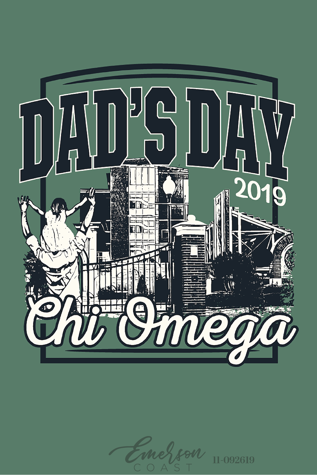 Chi Omega Kent State University Dad's Day Skyline T-Shirt