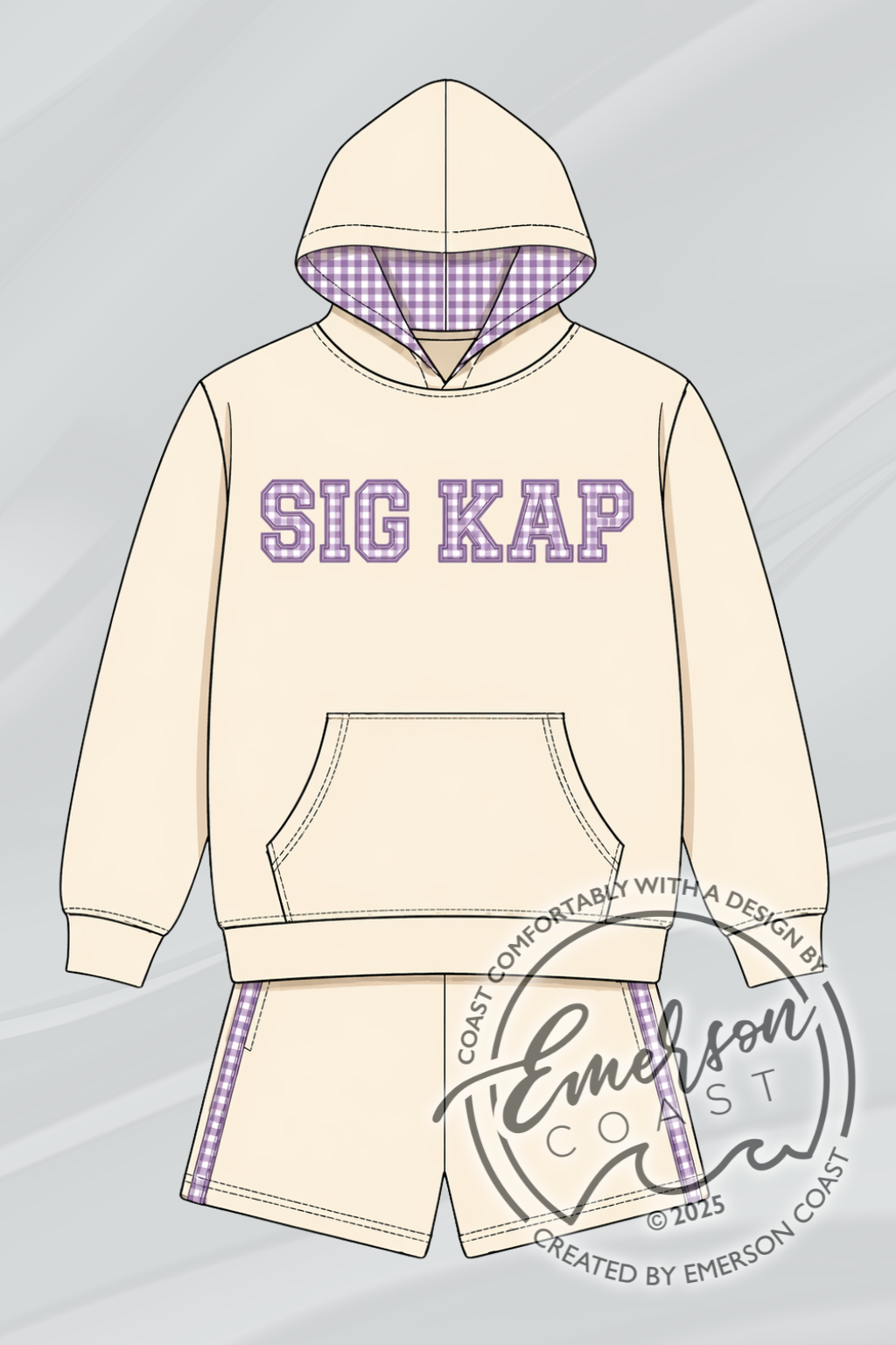 Sig Kap Gingham Hoodie Set
