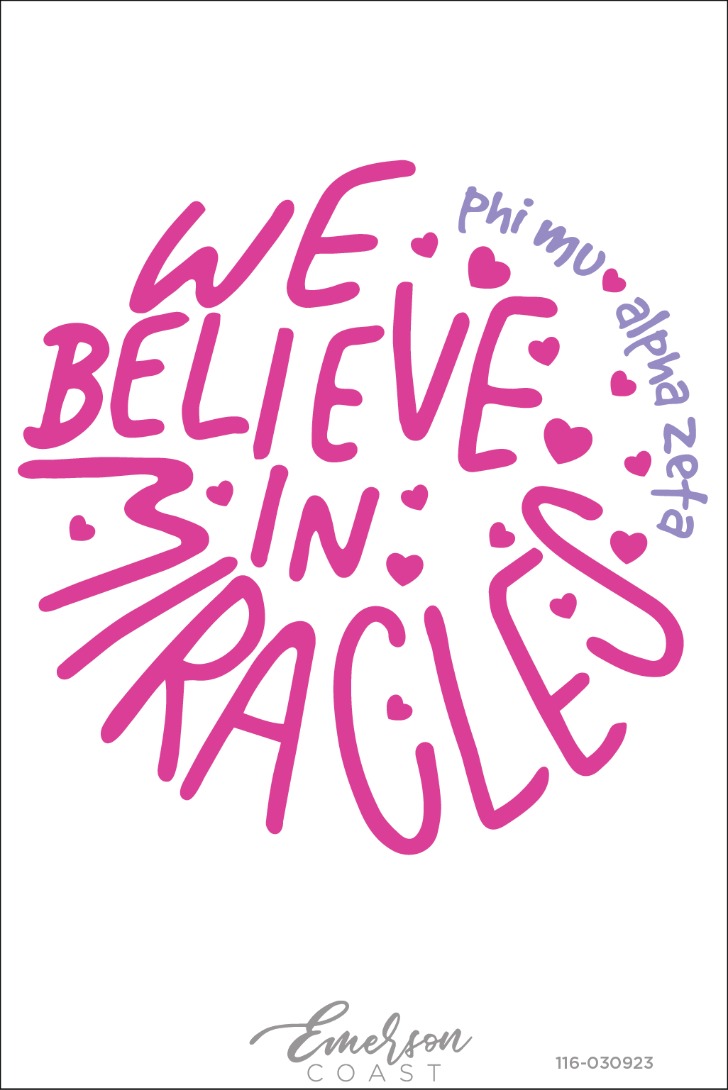 Phi Mu We Believe In Miracles Ringer Tee