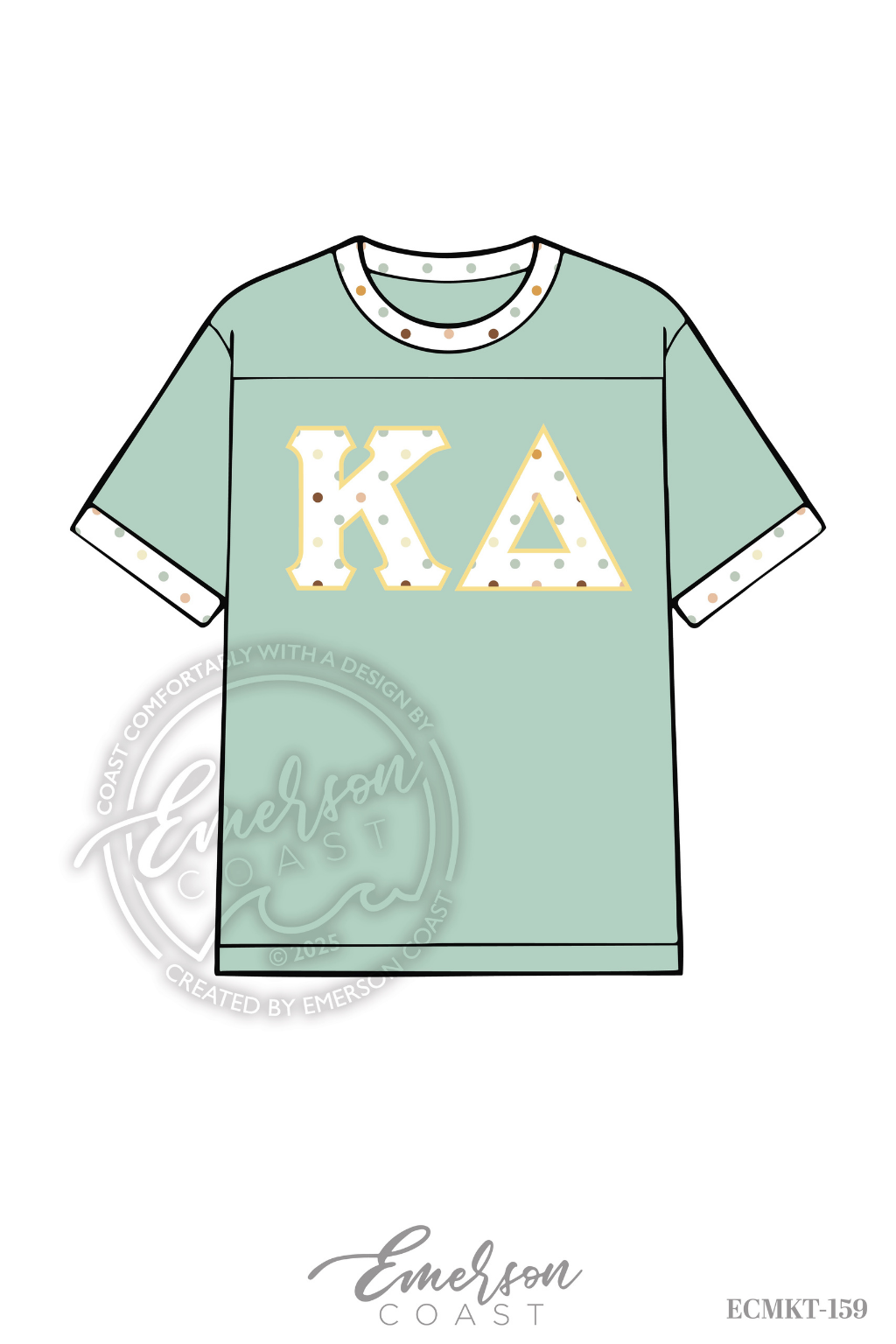 Kappa Delta Pastel Polka Dot Greek Letter Jersey
