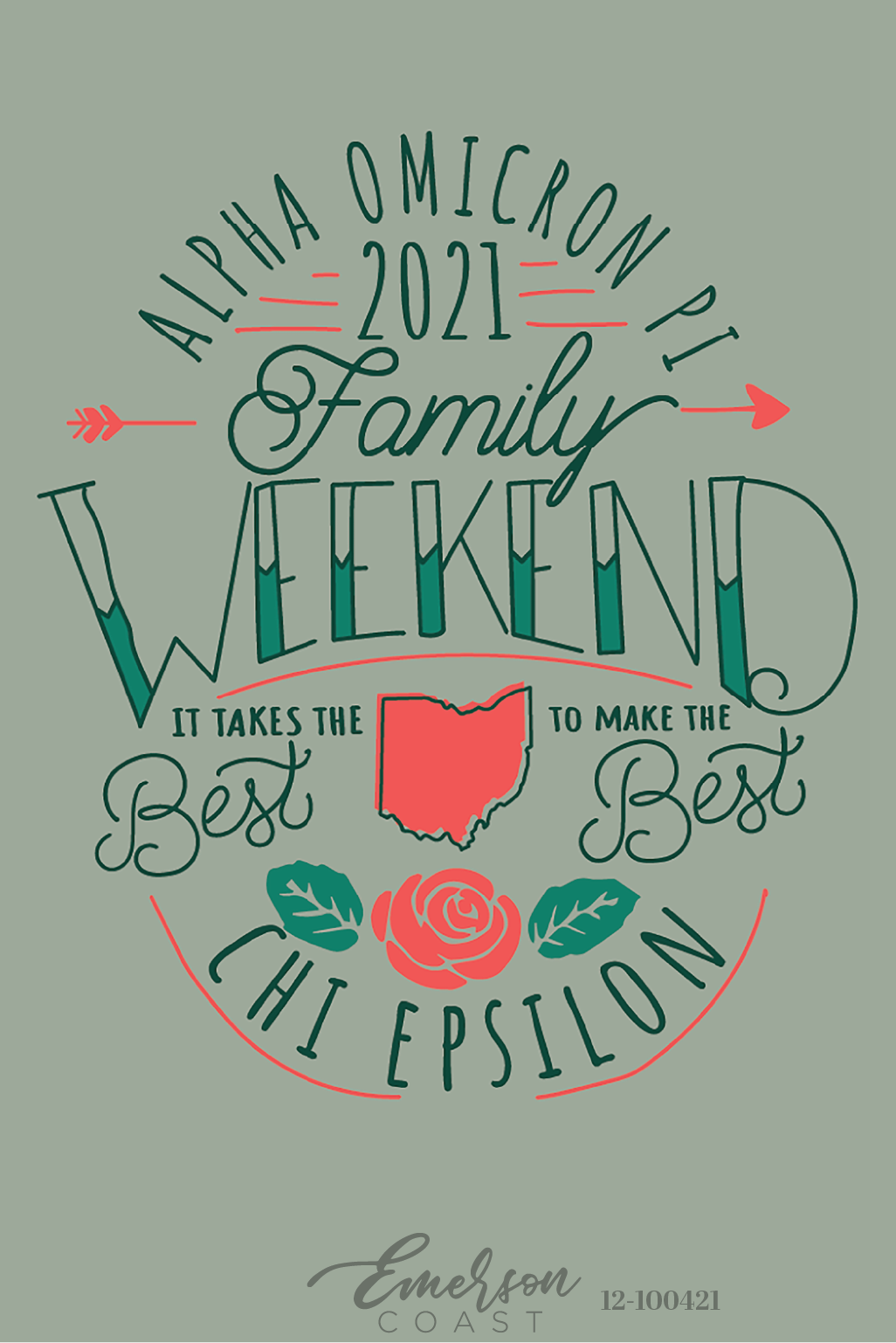 Alpha Omicron Pi Ohio State University Family Weekend T-Shirt