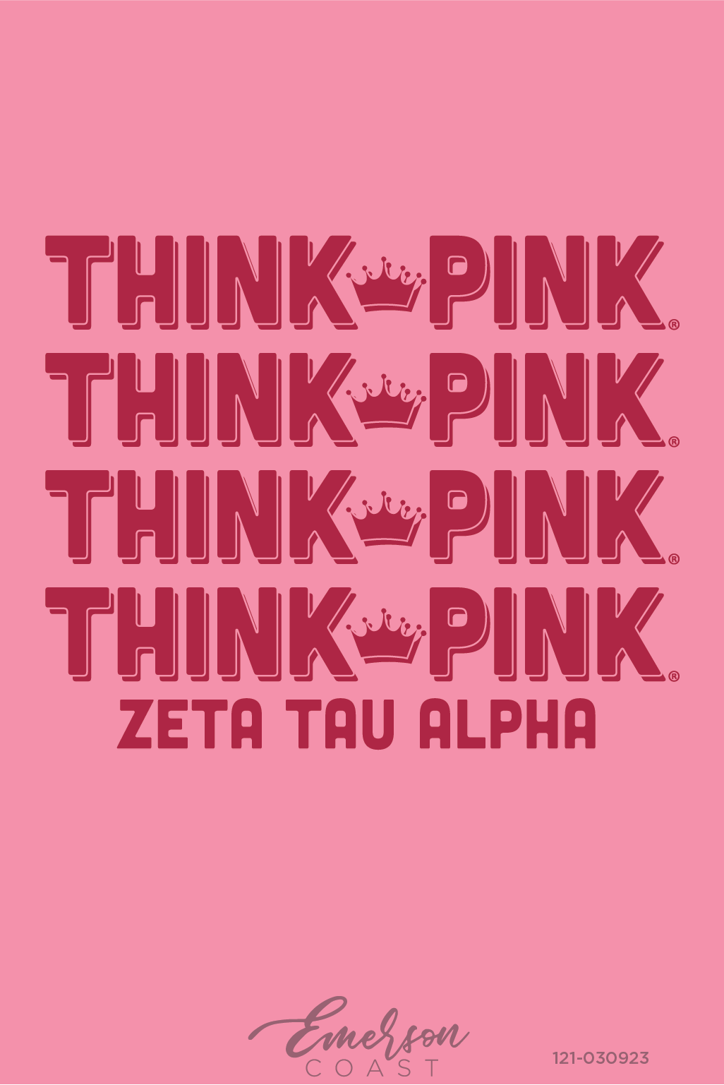Zeta Tau Alpha Think Pink Crown Philanthropy Tee