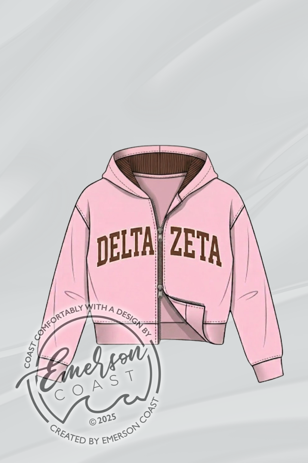 Delta Zeta Double Zipper Zip Up