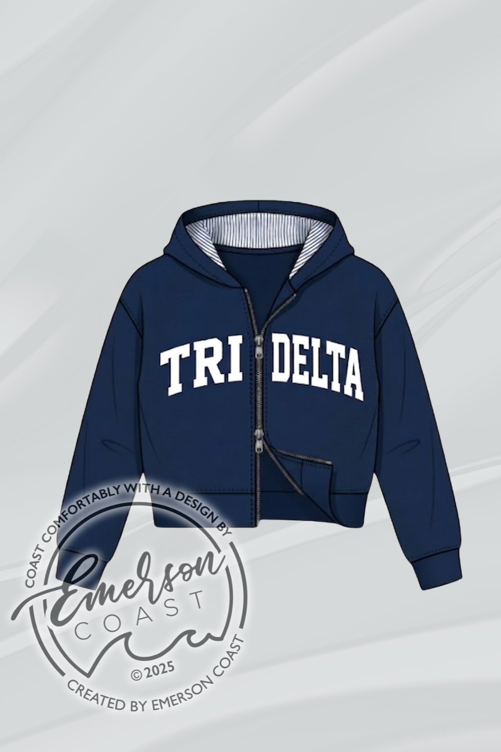 Tri Delta Double Zipper Zip Up