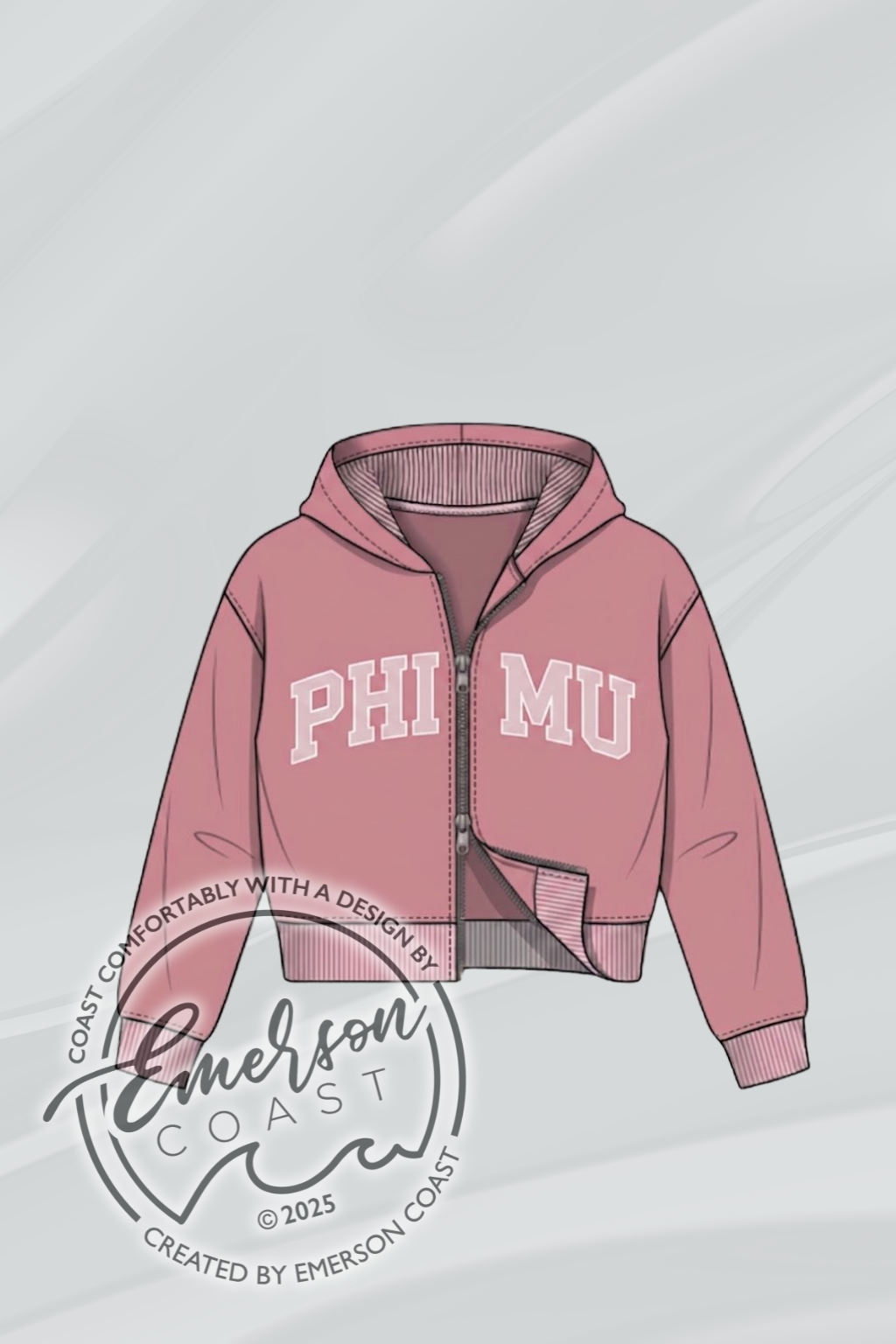 Phi Mu Double Zipper Zip Up