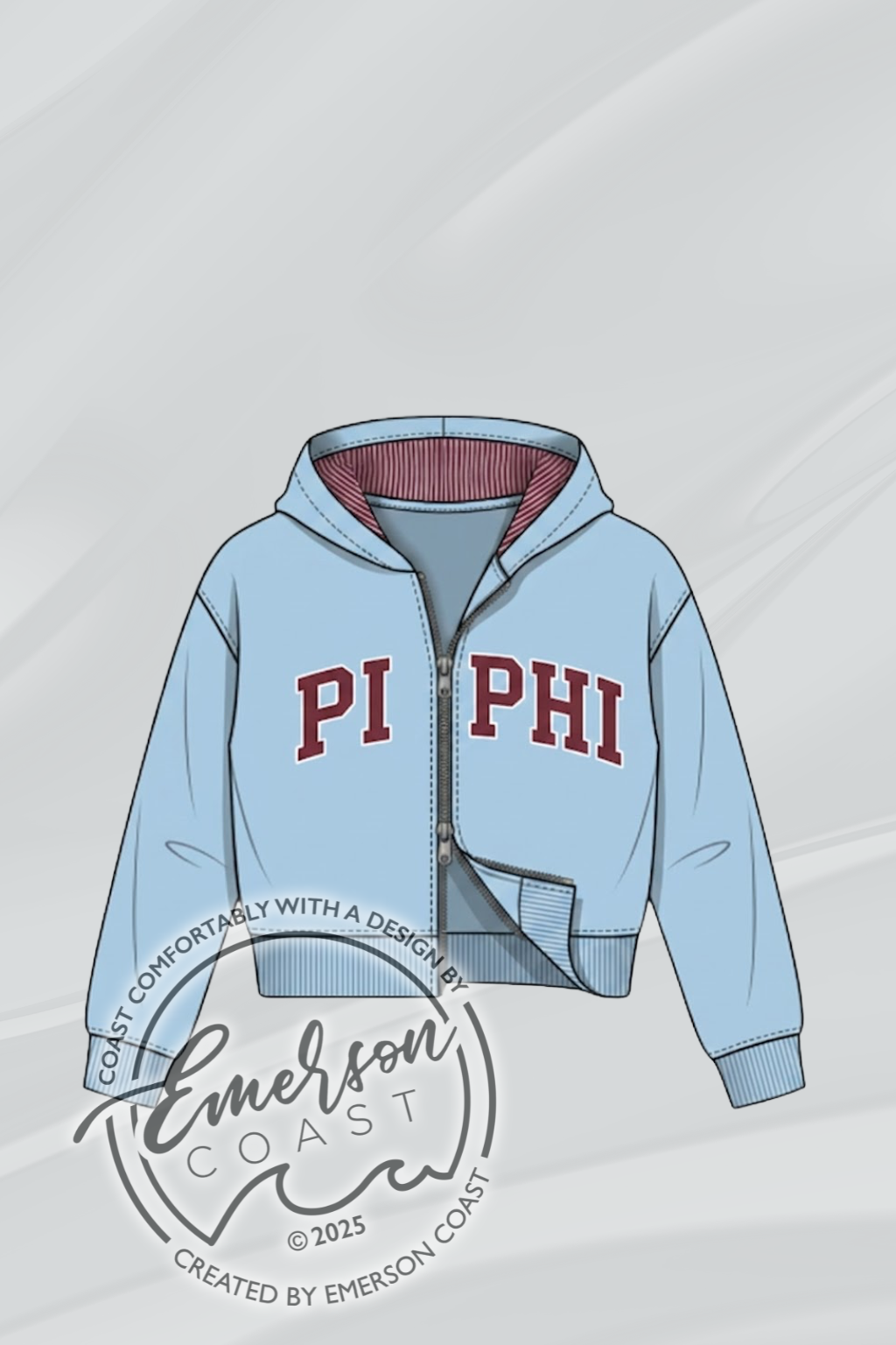 Pi Phi Double Zipper Zip Up