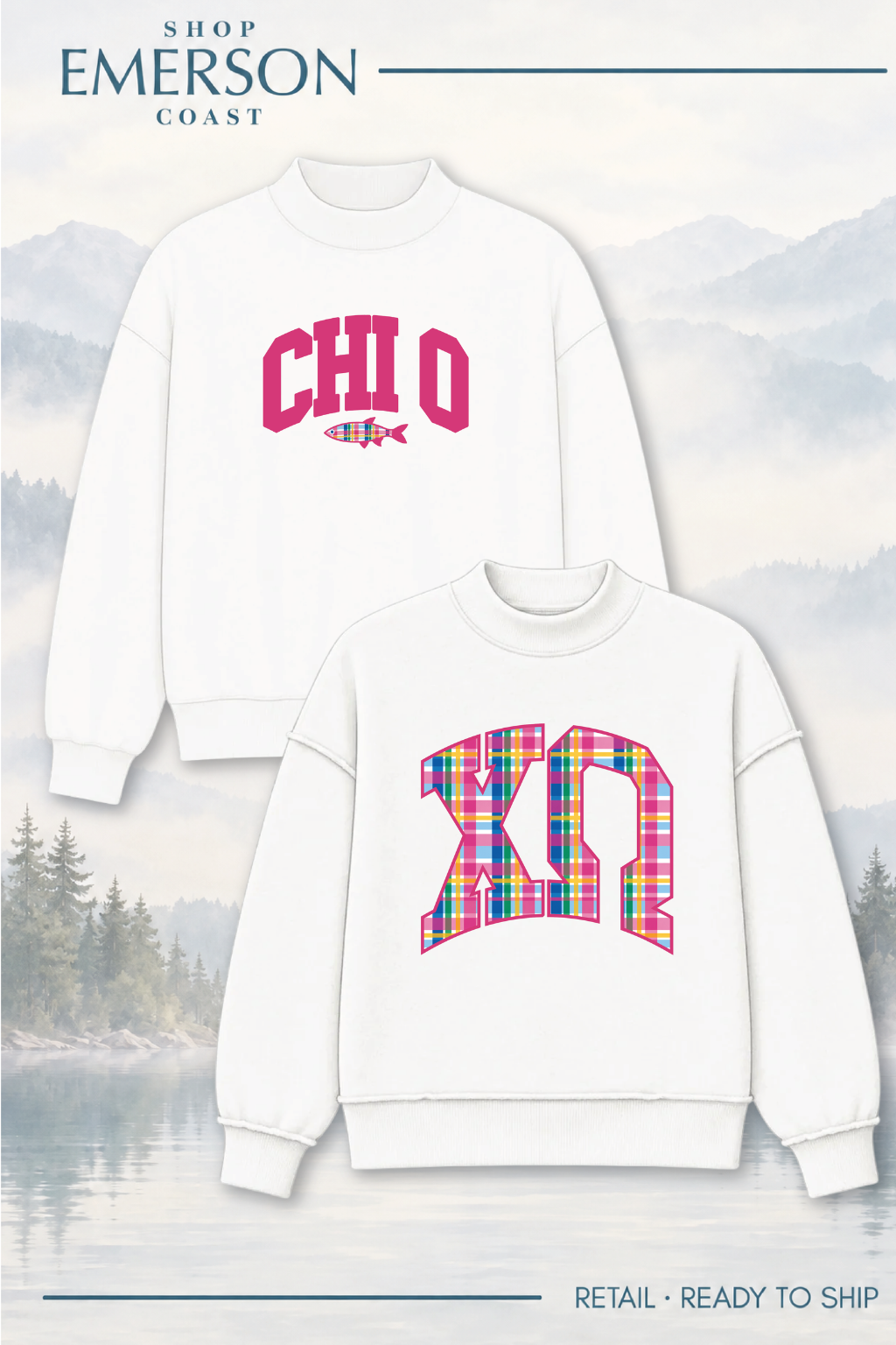 White Lakeside Reversible Mockneck