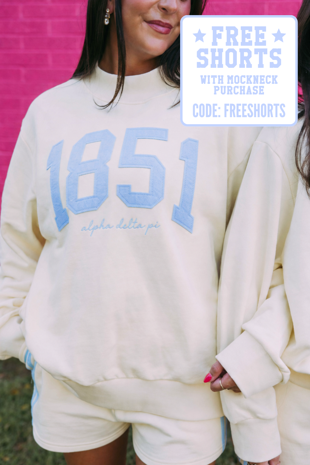 Alpha Delta Pi Vintage Varsity Mockneck