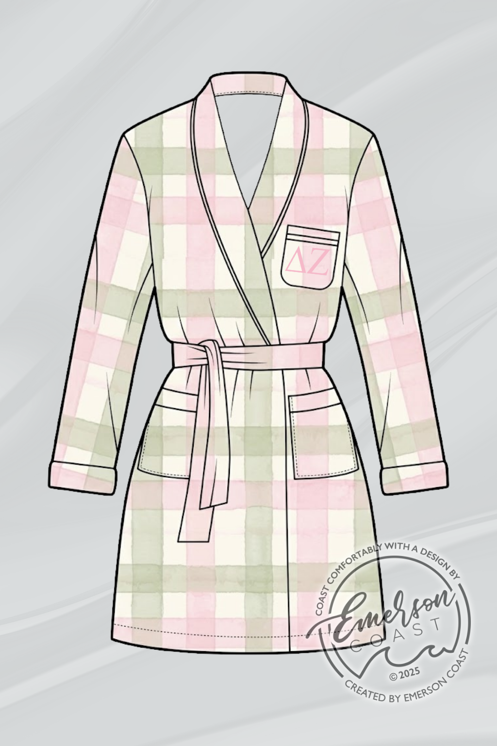 Sorority Gingham Print Robe