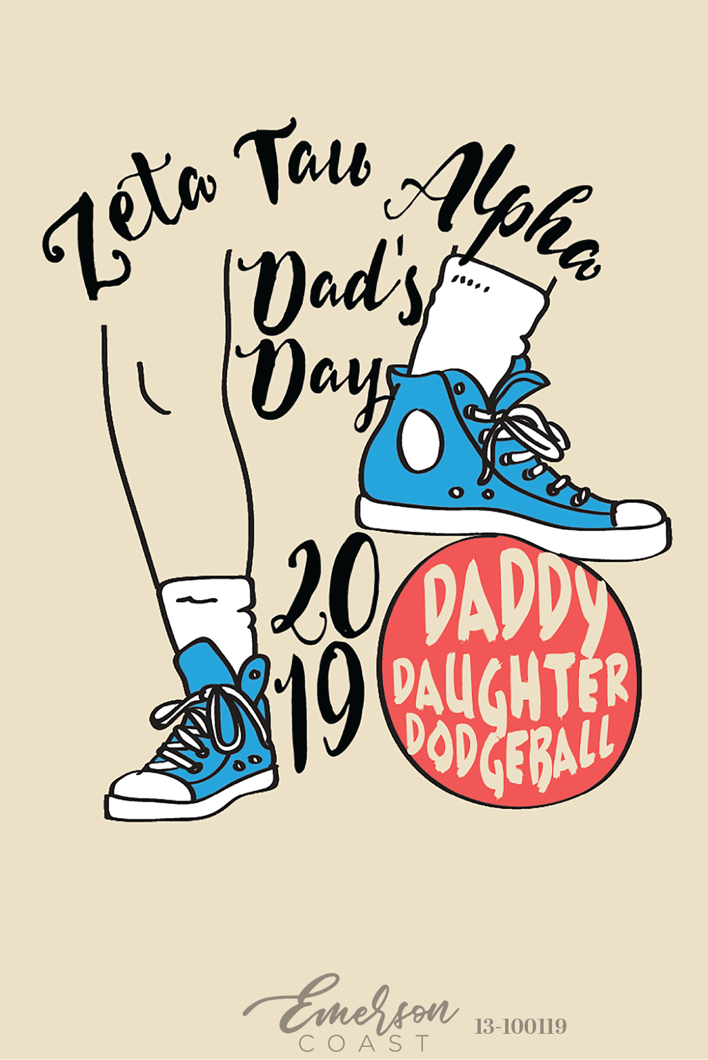 Zeta Tau Alpha Arkansas Tech University Daddy Daughter Dodgeball T-Shirt