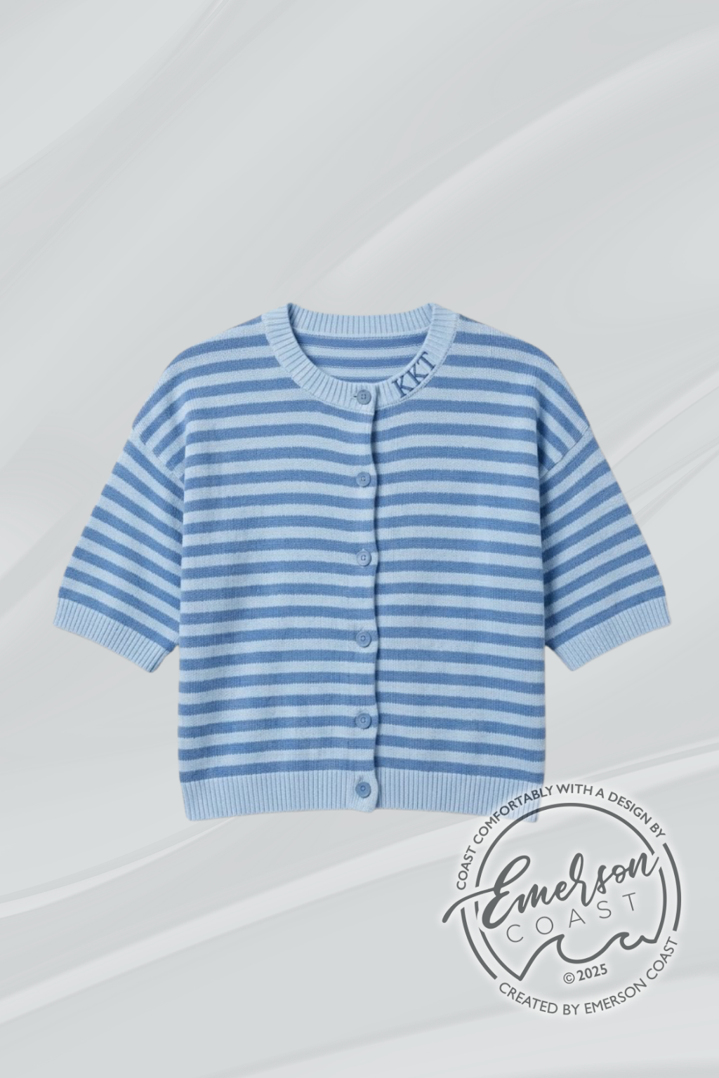 Emerson Coast Exclusive Striped Short Sleeve Cardigan