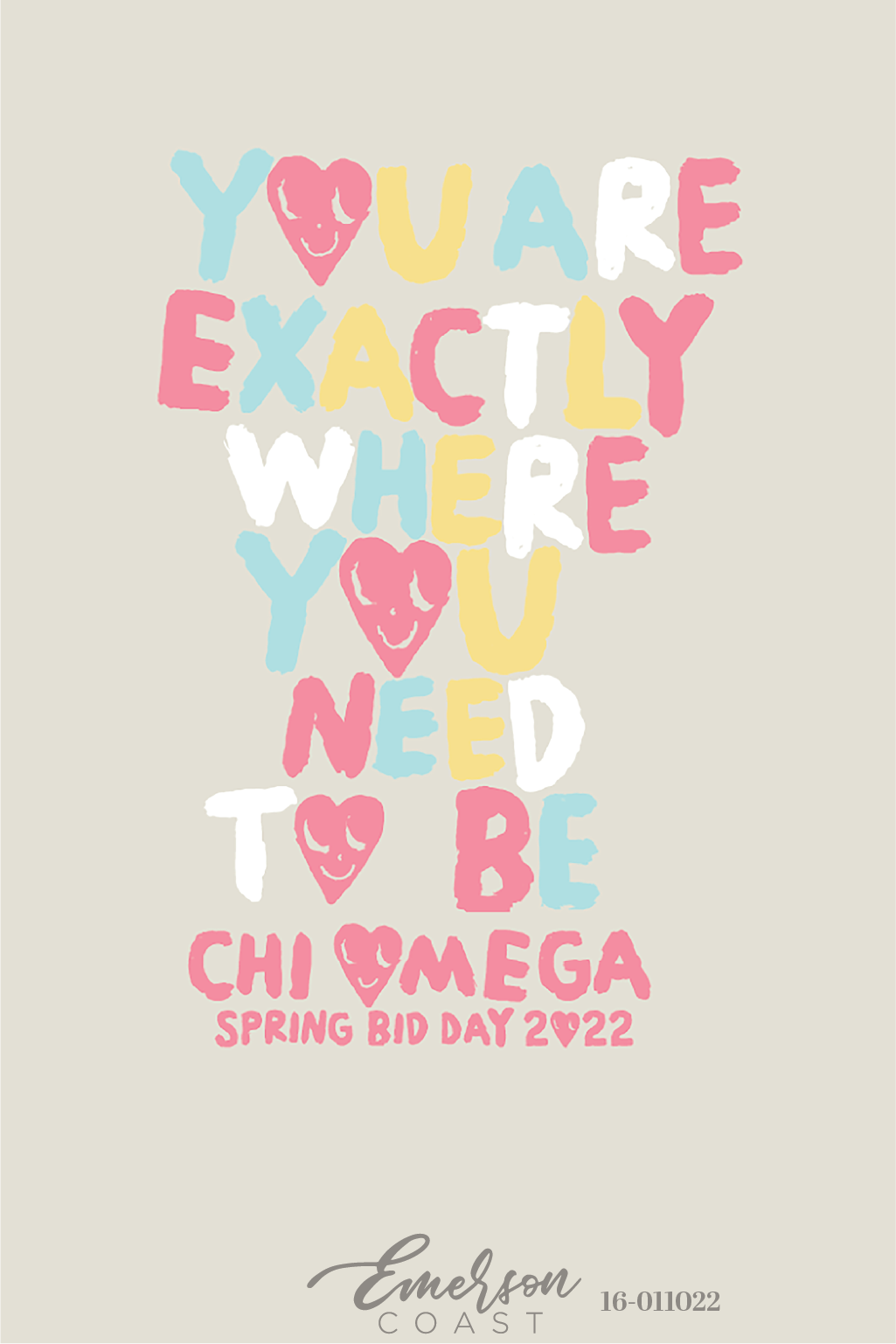 Chi Omega Exactly Where You Need To Be Bid Day T-Shirt
