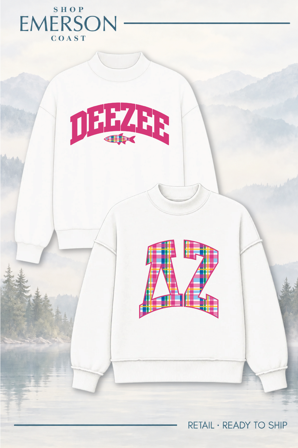 White Lakeside Reversible Mockneck