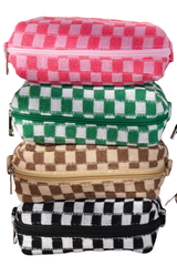 Sorority Checkered Makeup Bag