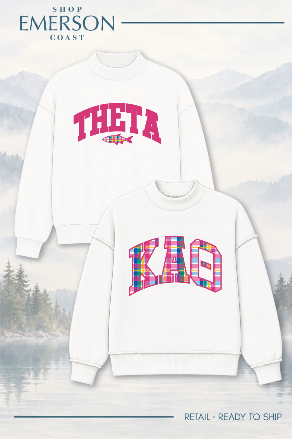 White Lakeside Reversible Mockneck